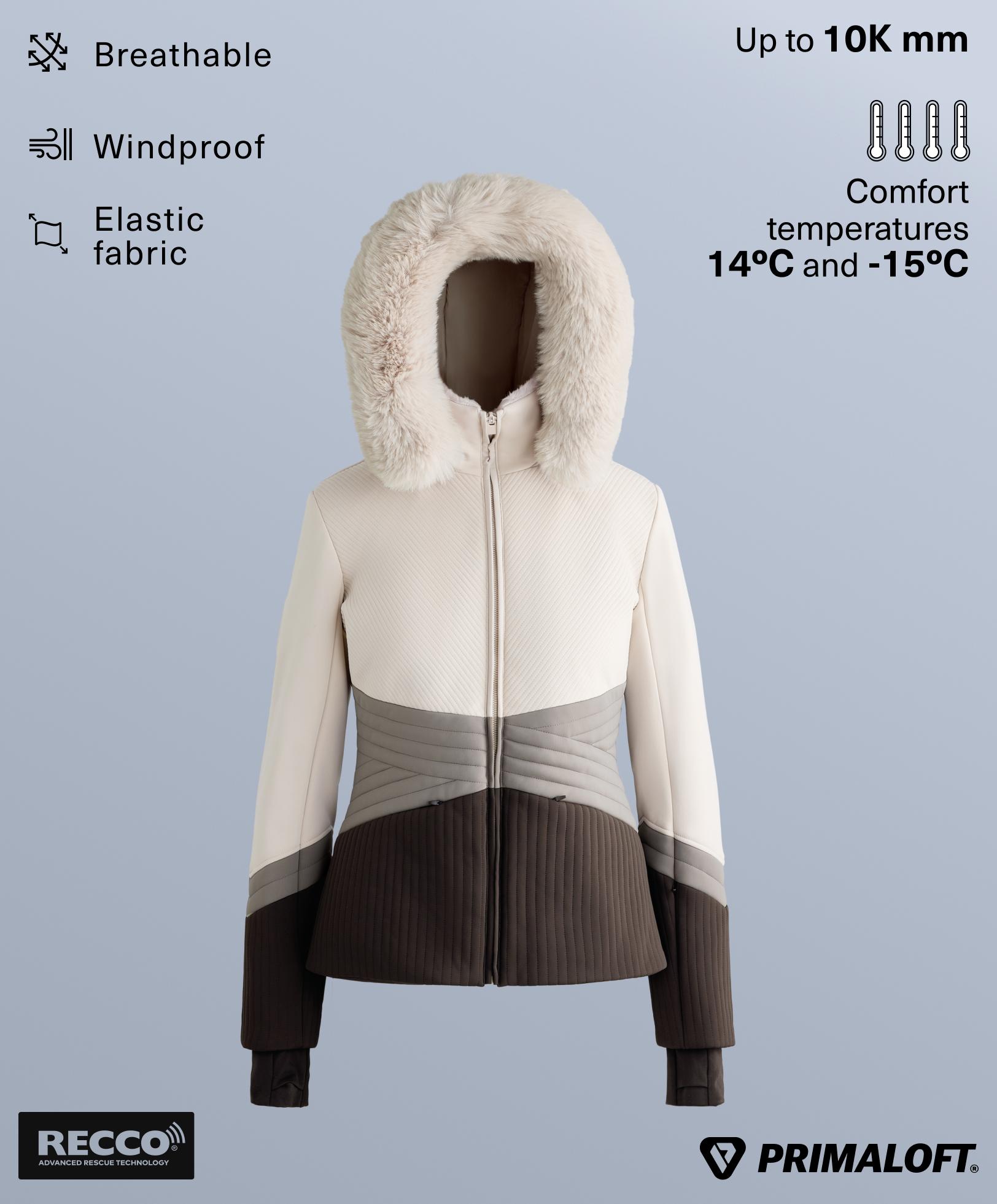 Superaansluitend waterafstotend colorblock Primaloft® SKI-jack