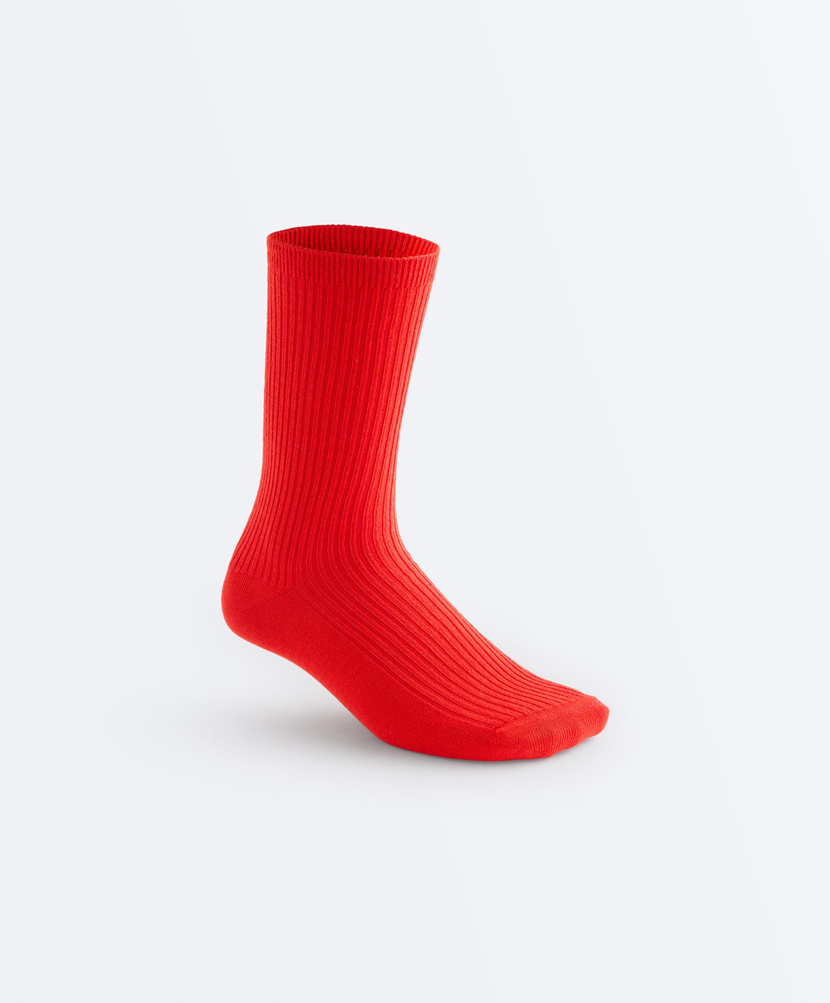 5 pairs of cotton blend classic socks — BRIGHT RED