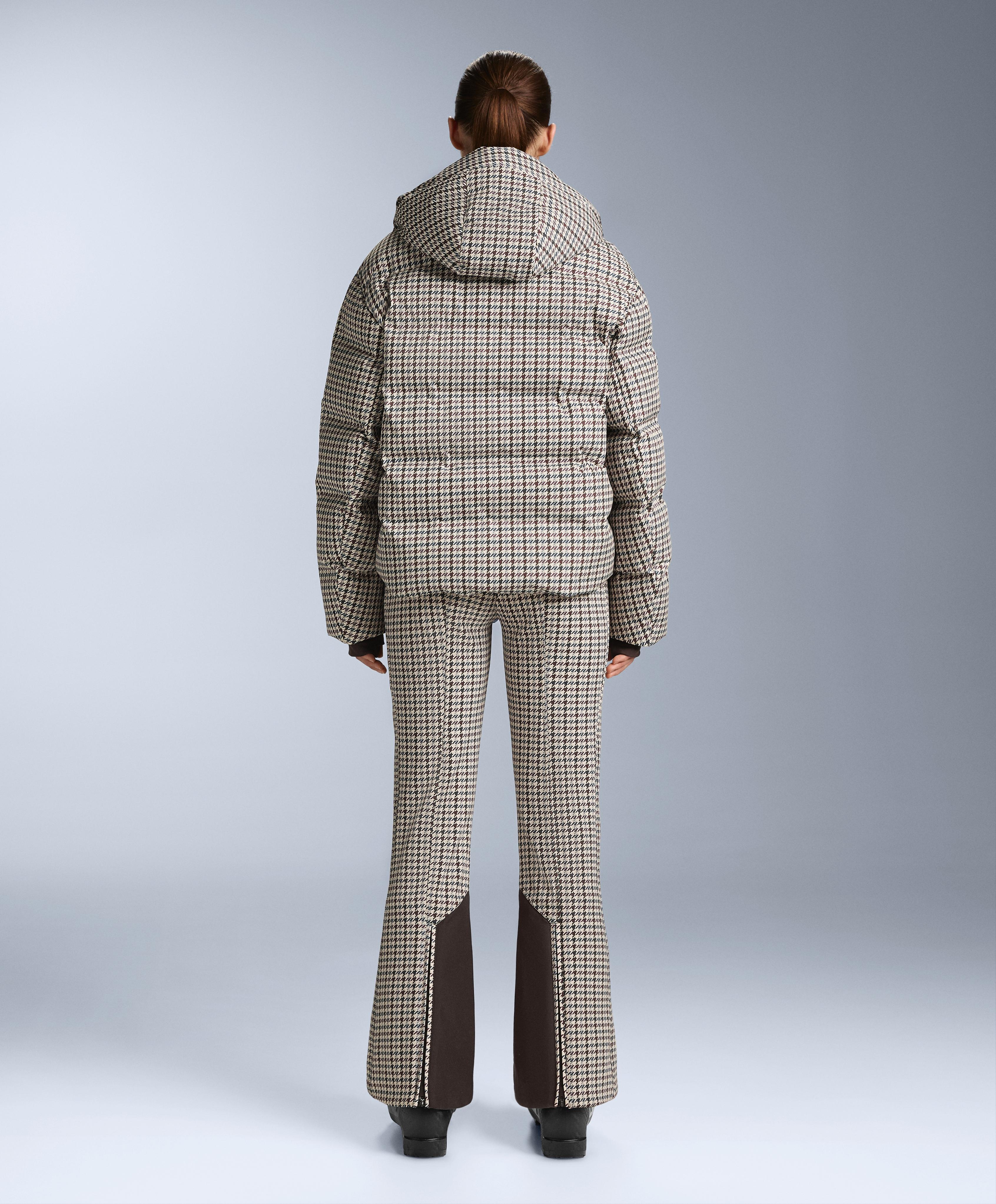 Printed padded jacket 80% down and 20% feather MINARDI PIUME SKI 10k — PALE MINK