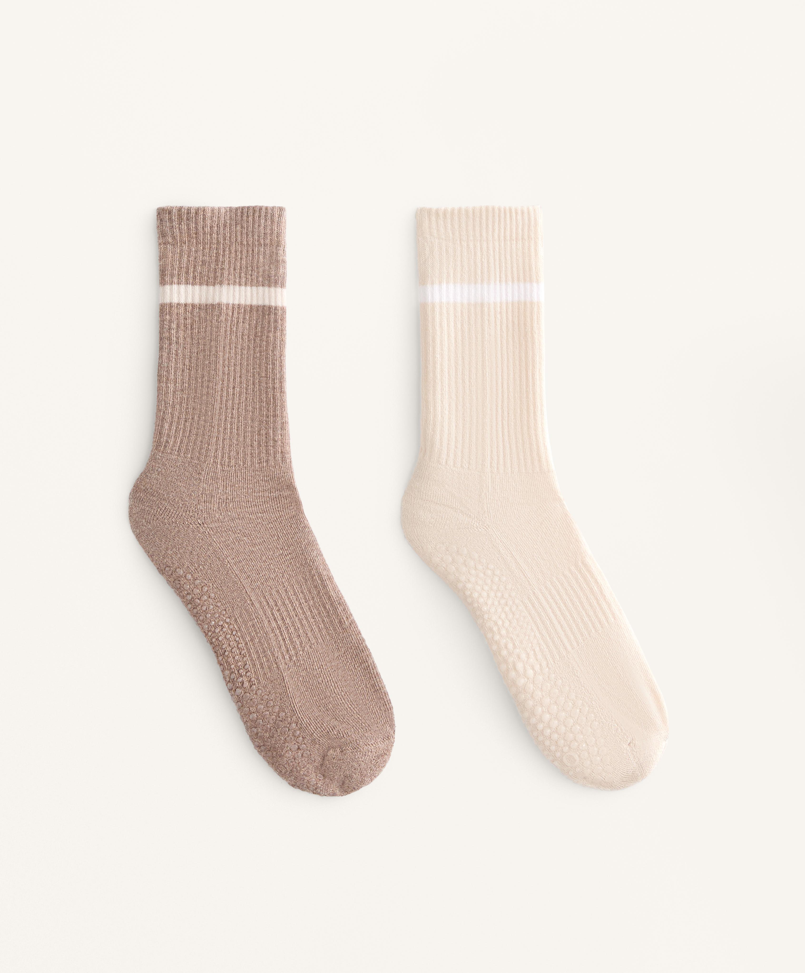 2 pairs of classic yoga and Pilates cotton blend socks
