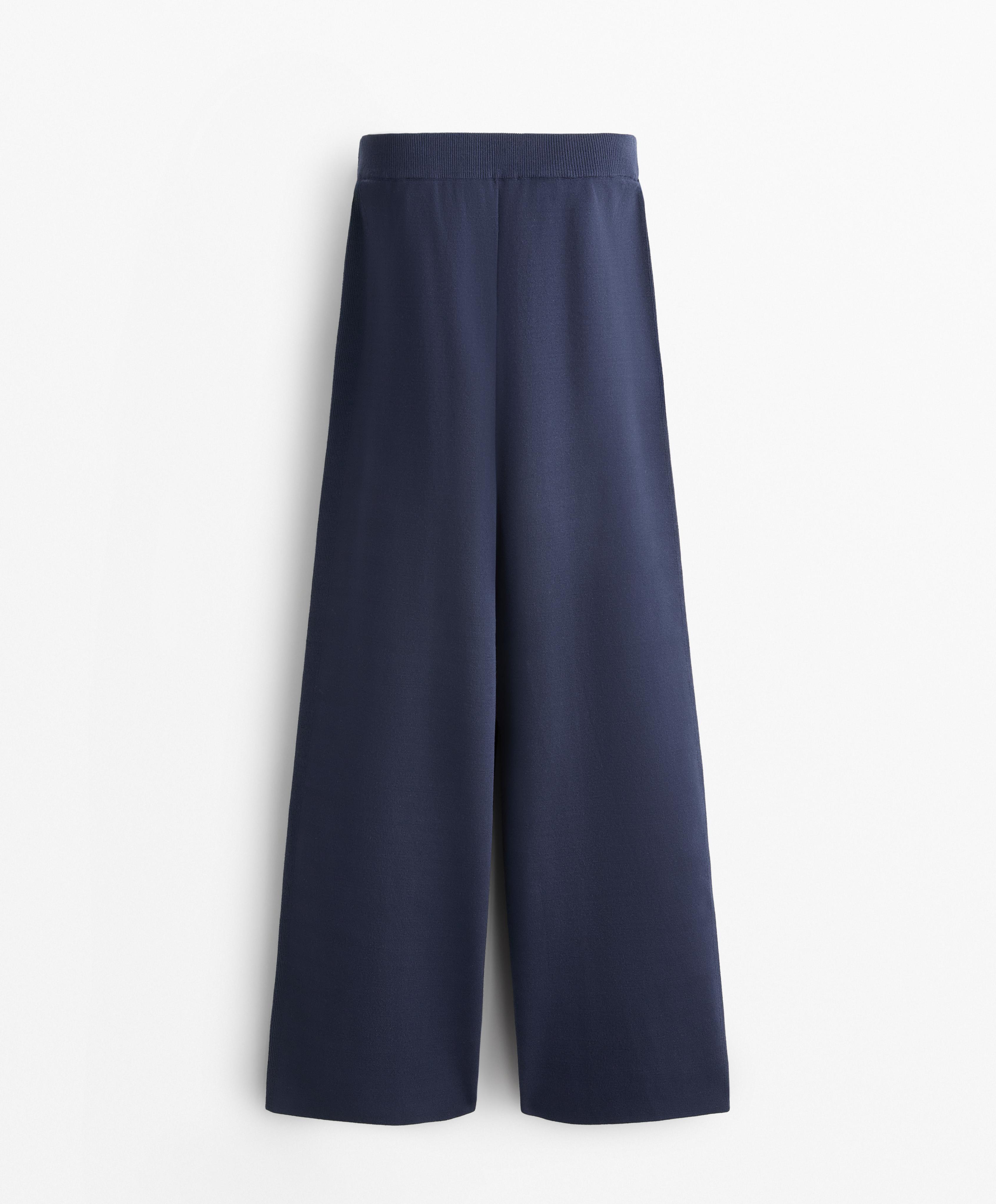 Straight fit knit trousers