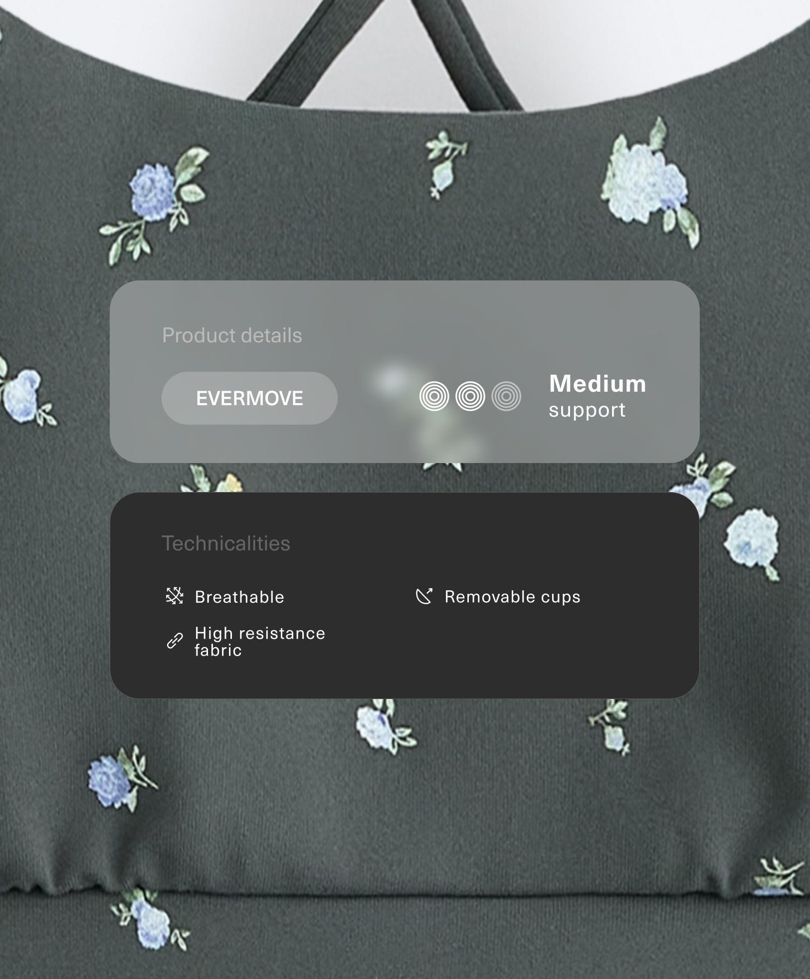 Evermove light support floral print sports bra Evermove light support floral print sports bra