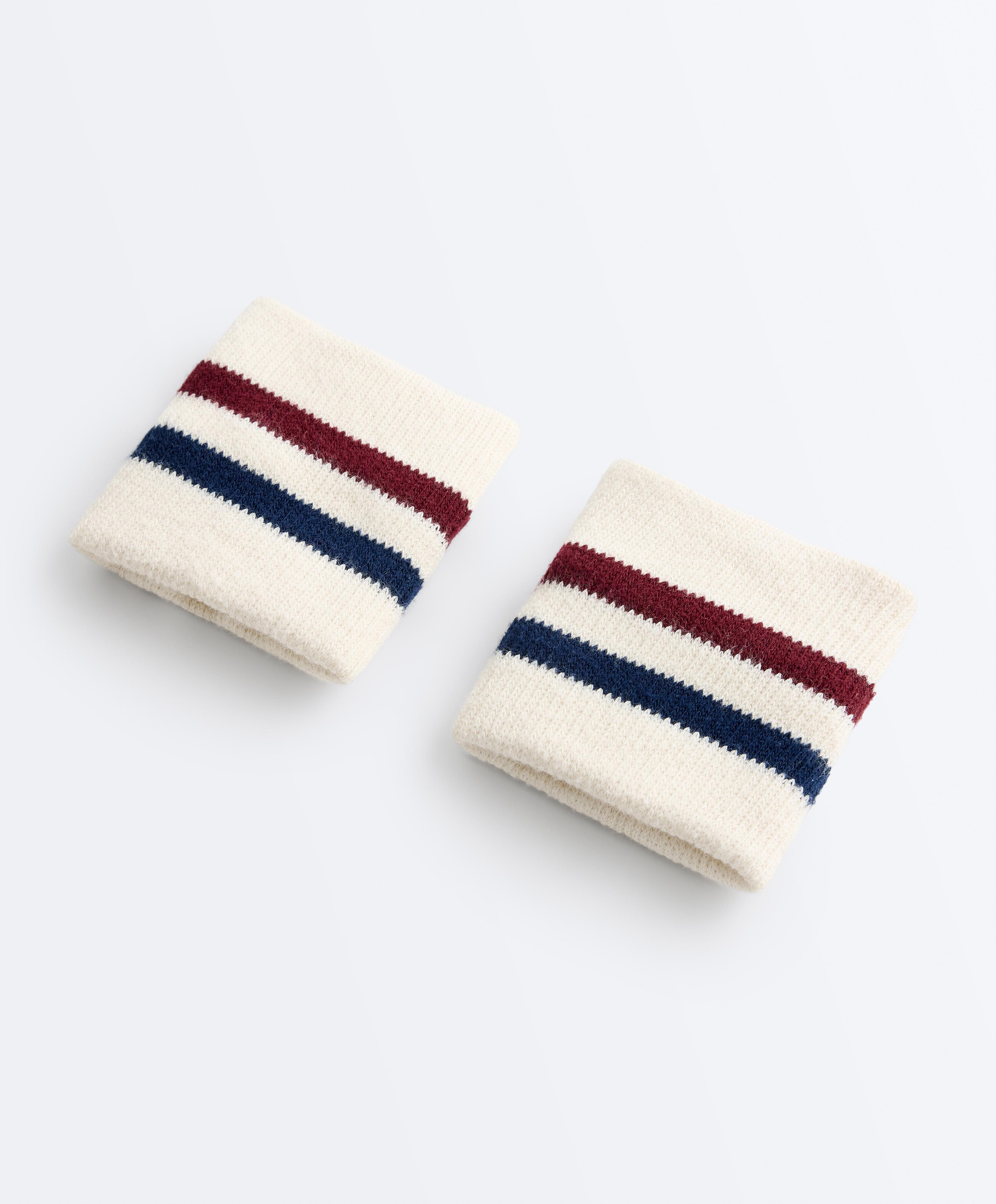 Спортивные напульсники в полоску из смесового хлопка Спортивные напульсники в полоску из смесового хлопка