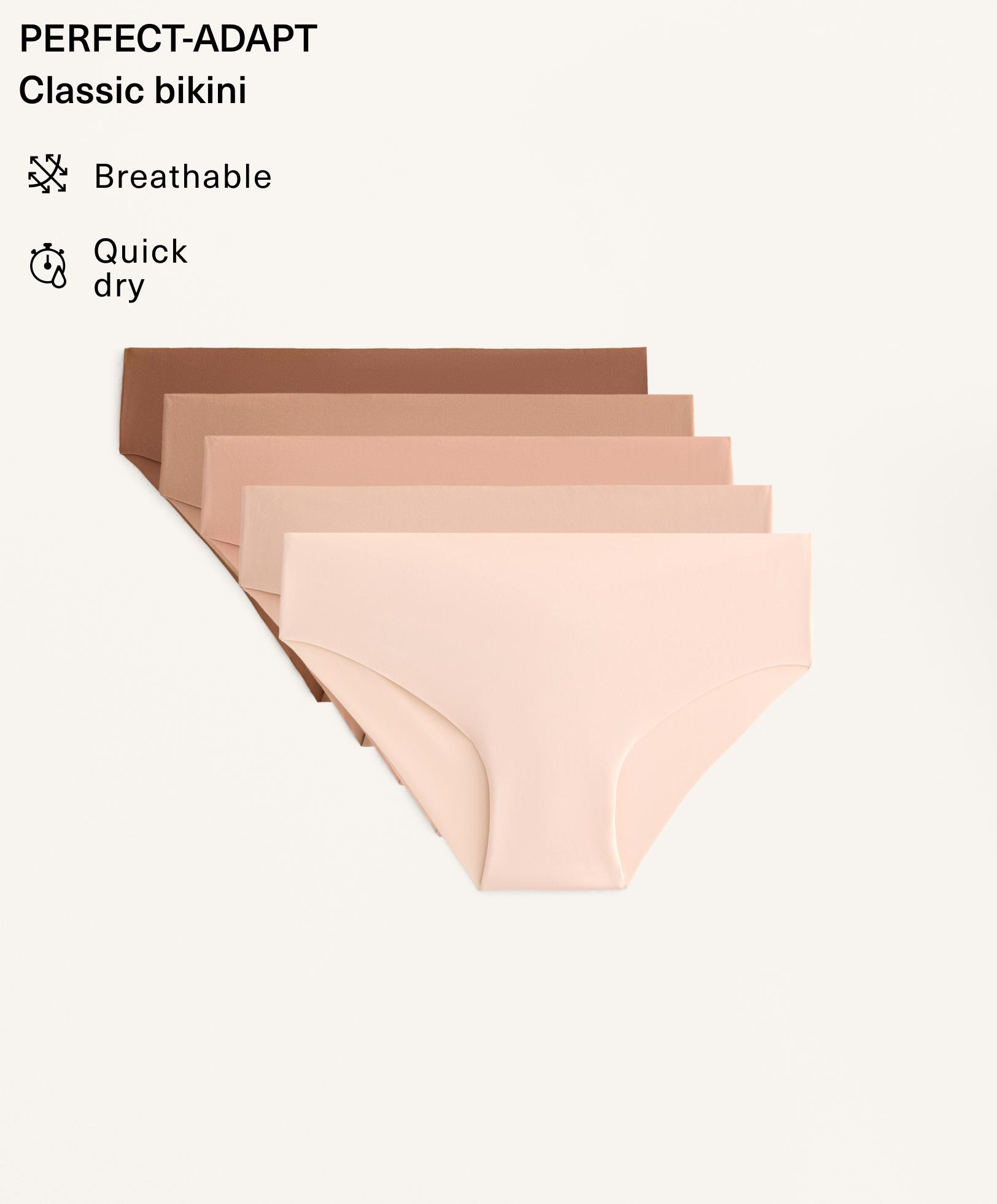 5 calzones clásicos bikini mezcla poliamida invisible