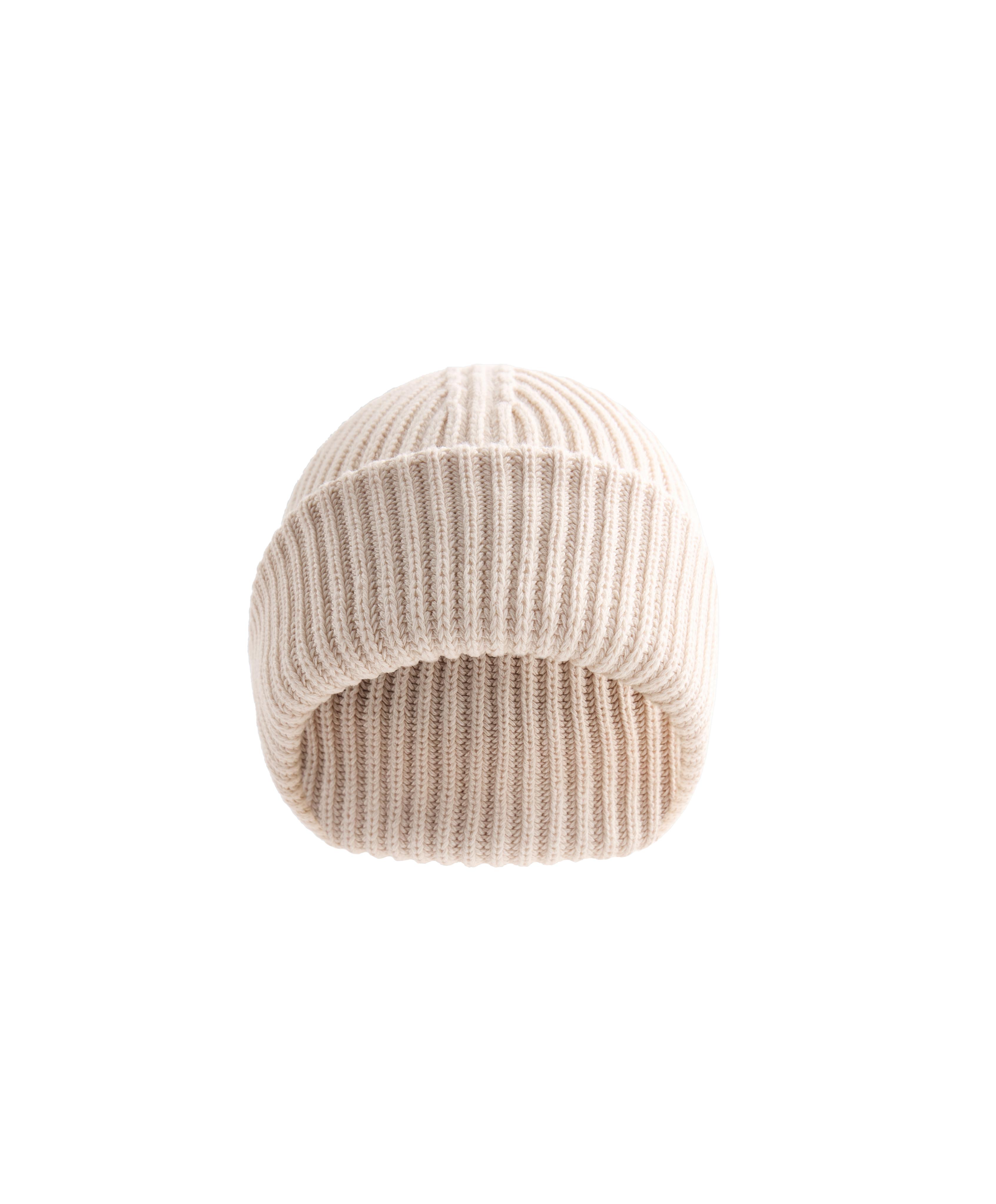 100% cotton ribbed beanie — ECRU