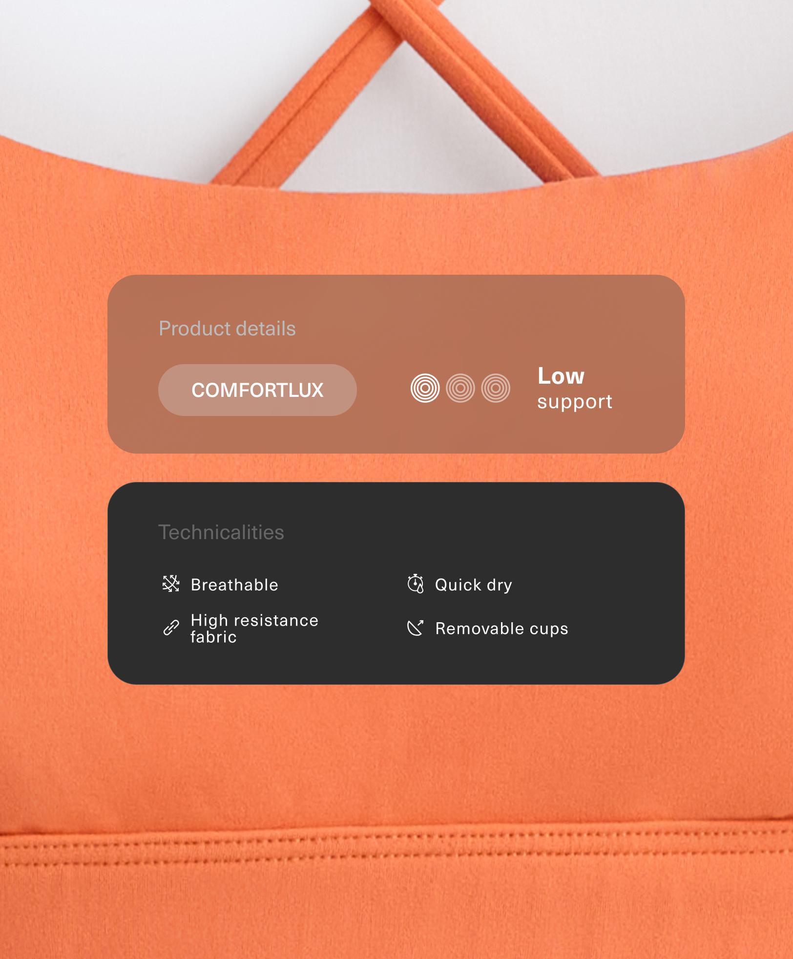 حمالة صدر رياضية Comfortlux خفيفة التثبيت بأشرطة متداخلة حمالة صدر رياضية Comfortlux خفيفة التثبيت بأشرطة متداخلة