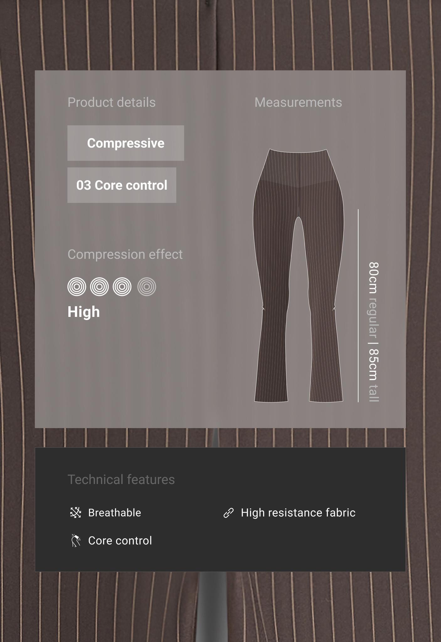 Pinstripe High-Rise Compressive Core Control Flare Trousers