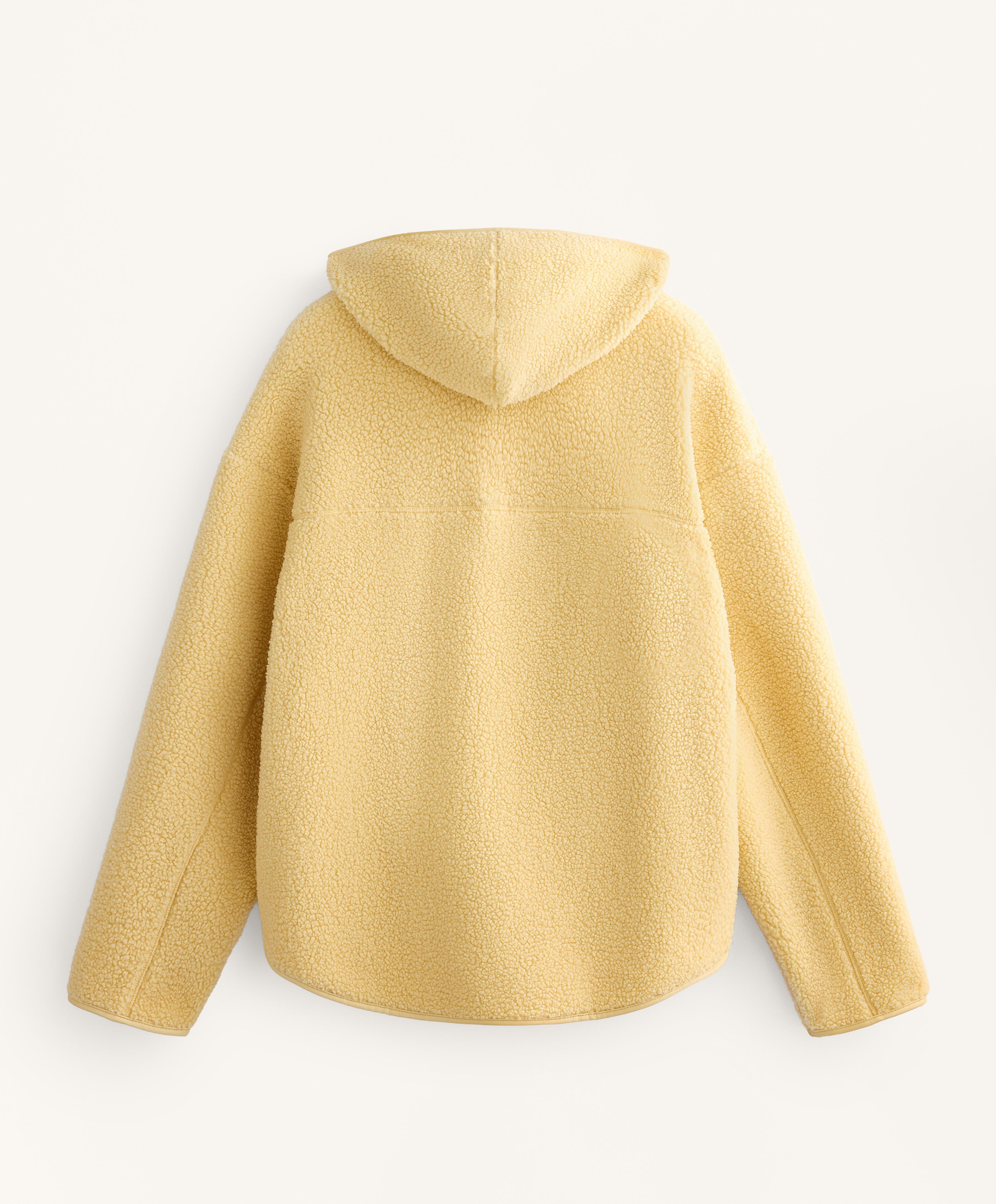 Faux-shearling jacket with hood — YELLOW