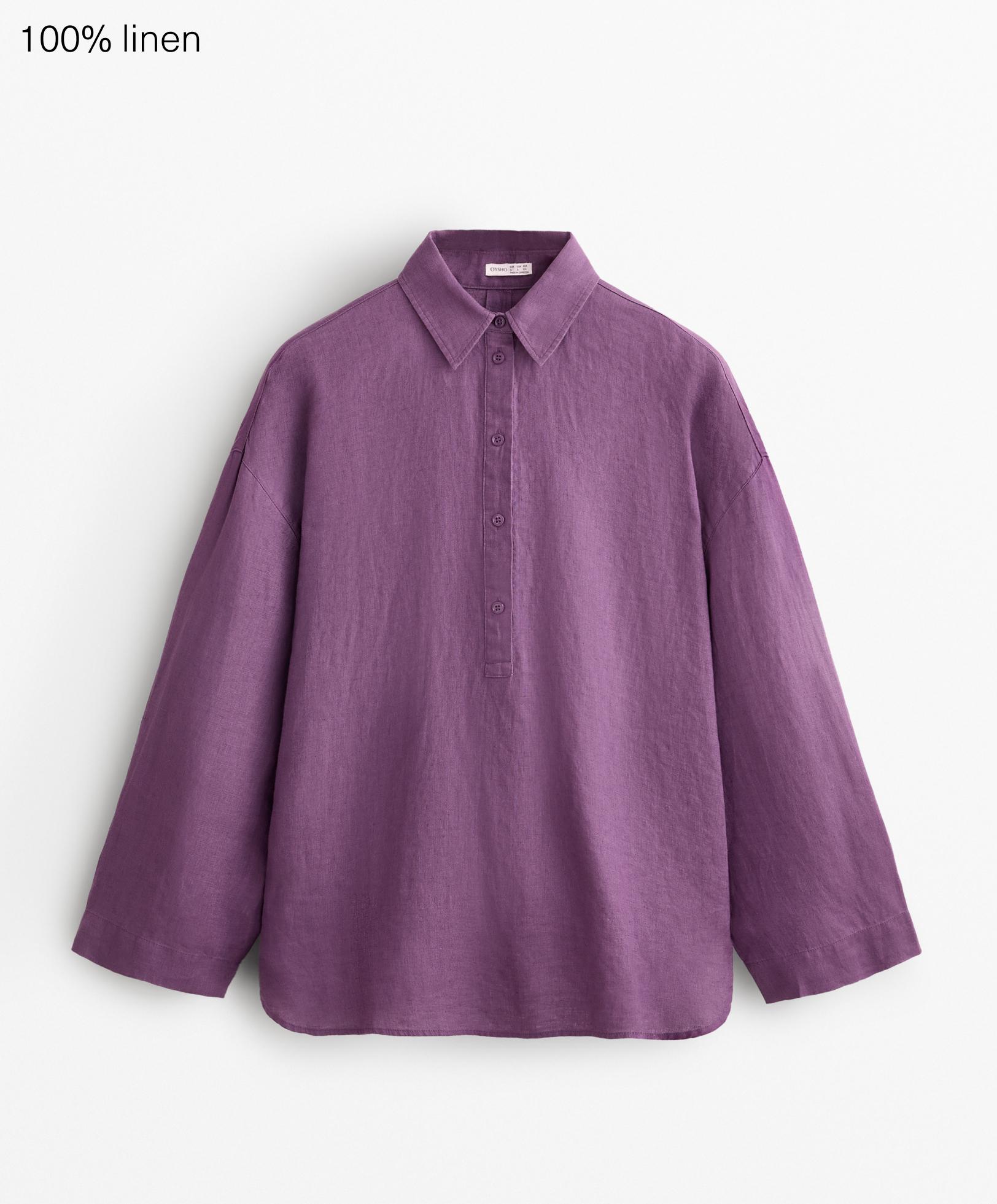 Oversize shirt in 100% linen