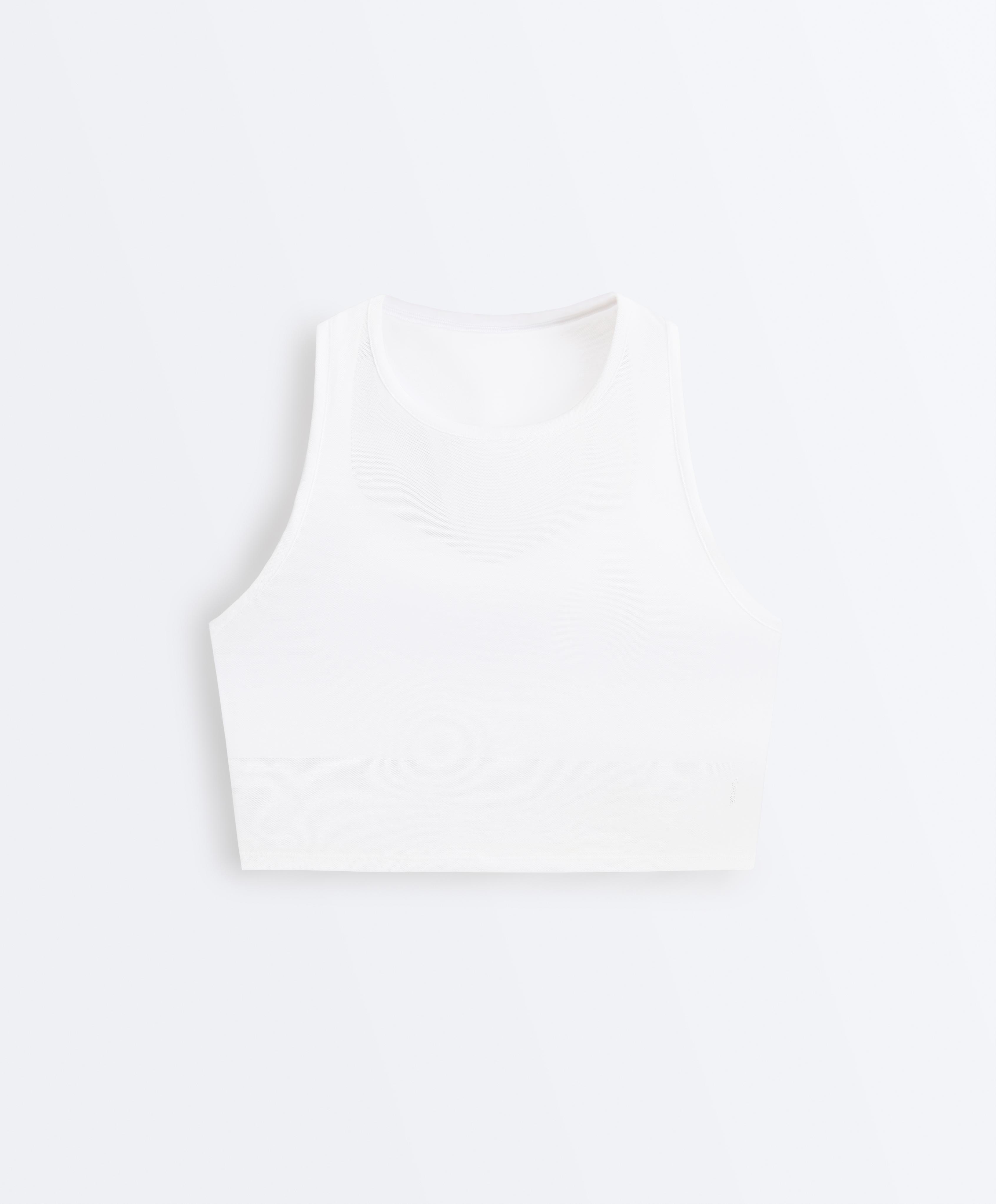 Sheer compressive tank top — WHITE