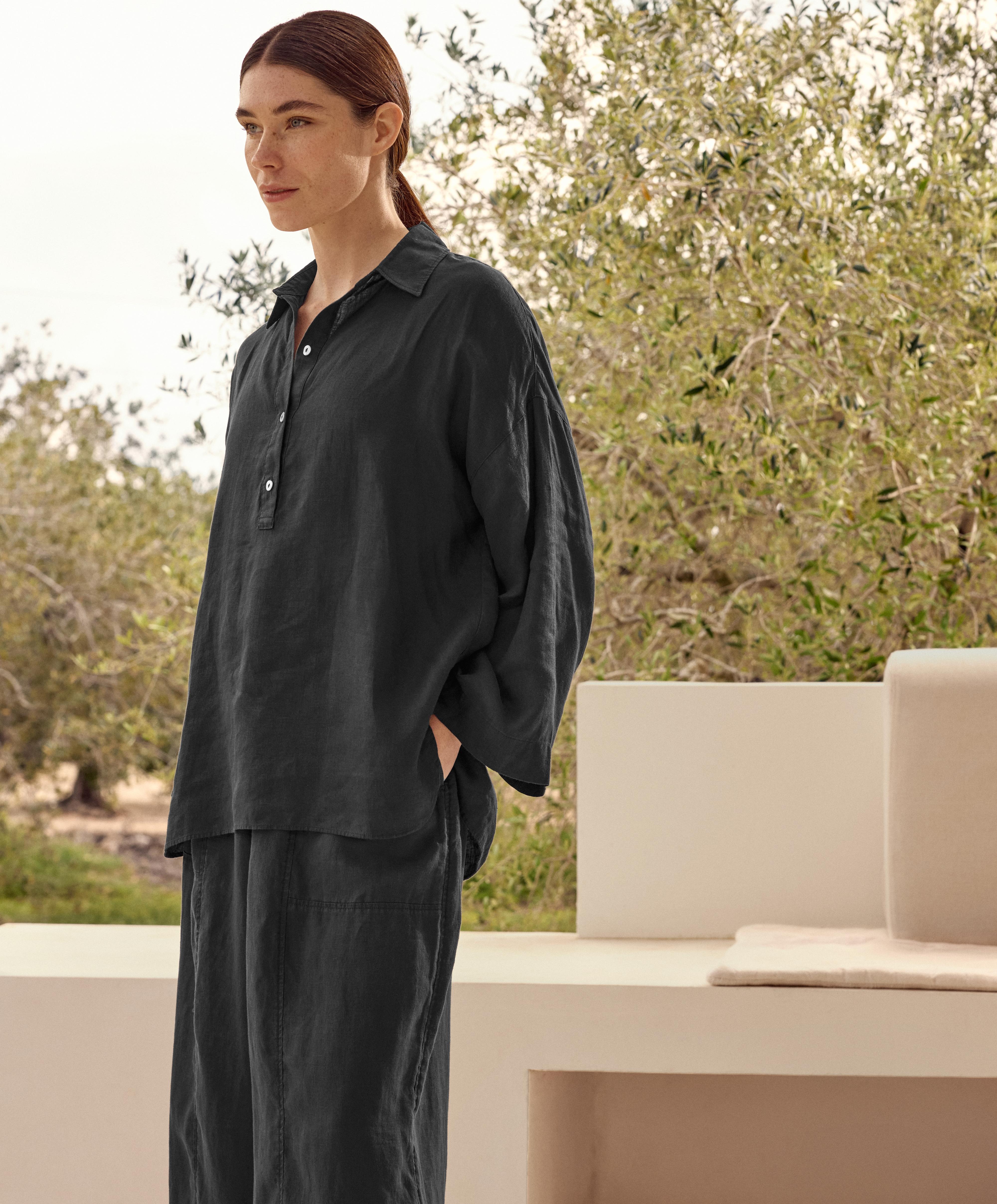 Oversize shirt in 100% linen