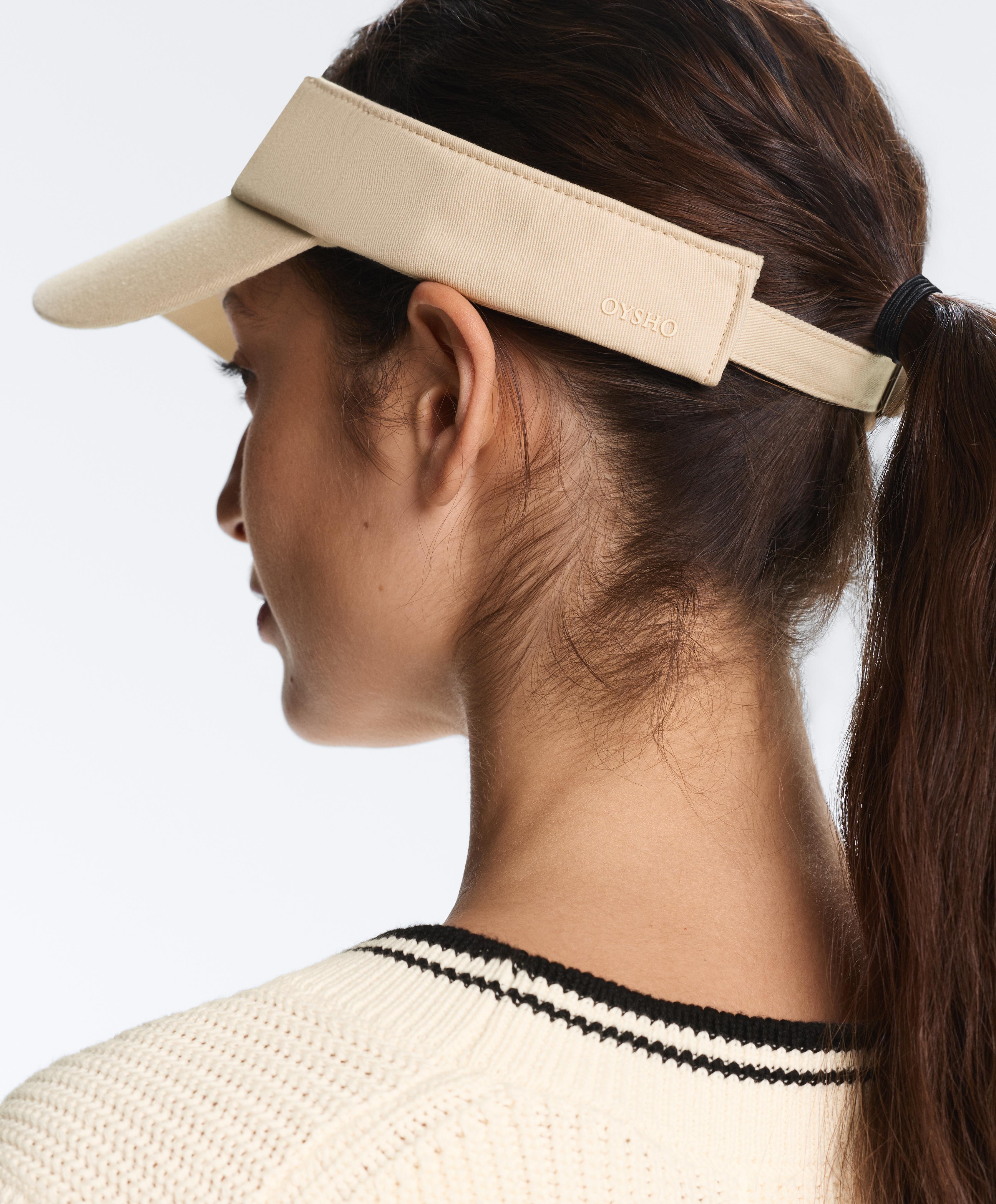 Washed-effect 100% cotton visor — ECRU