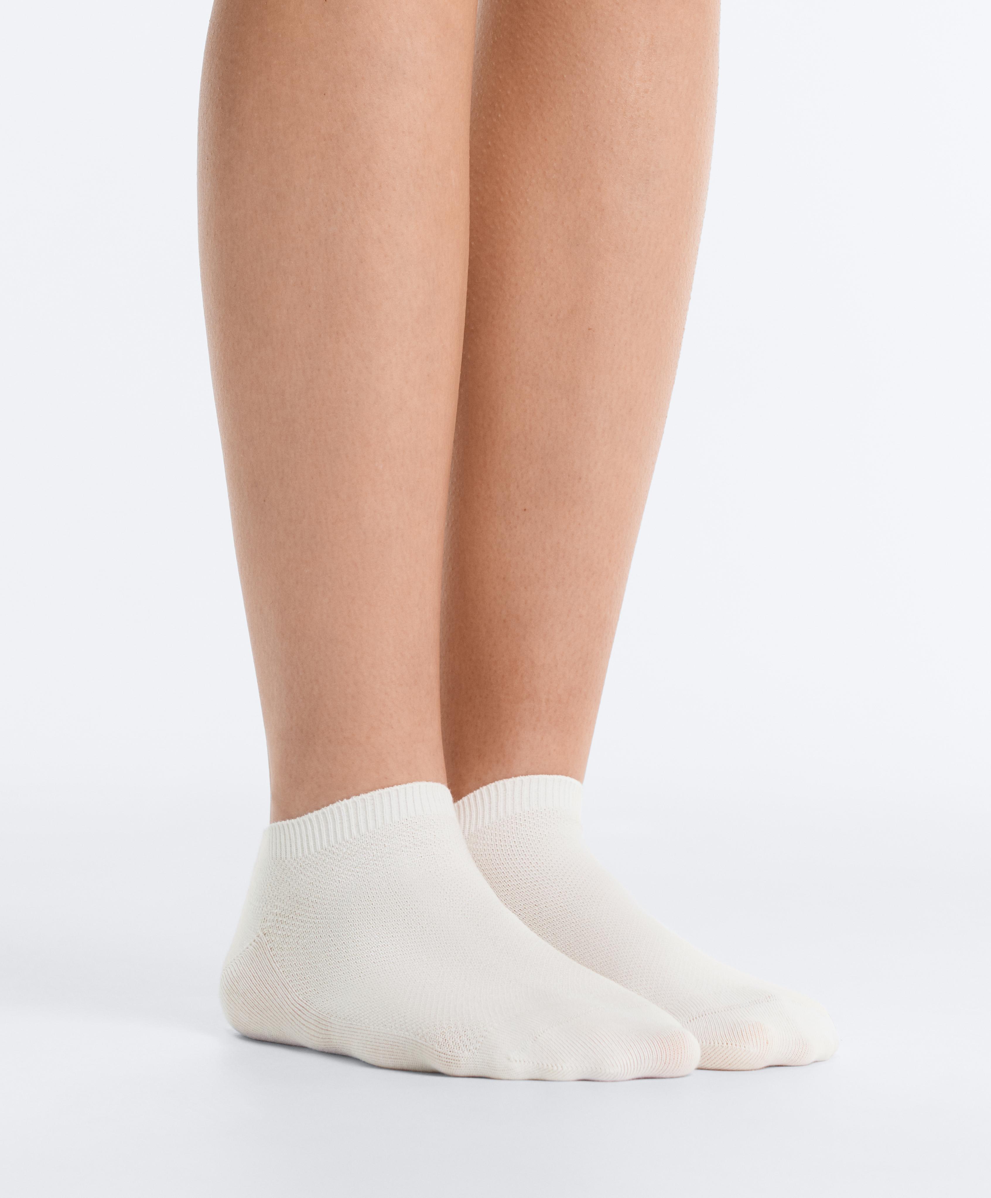 3 pairs of cotton blend piqué sneaker socks — WASHED TERRACOTTA