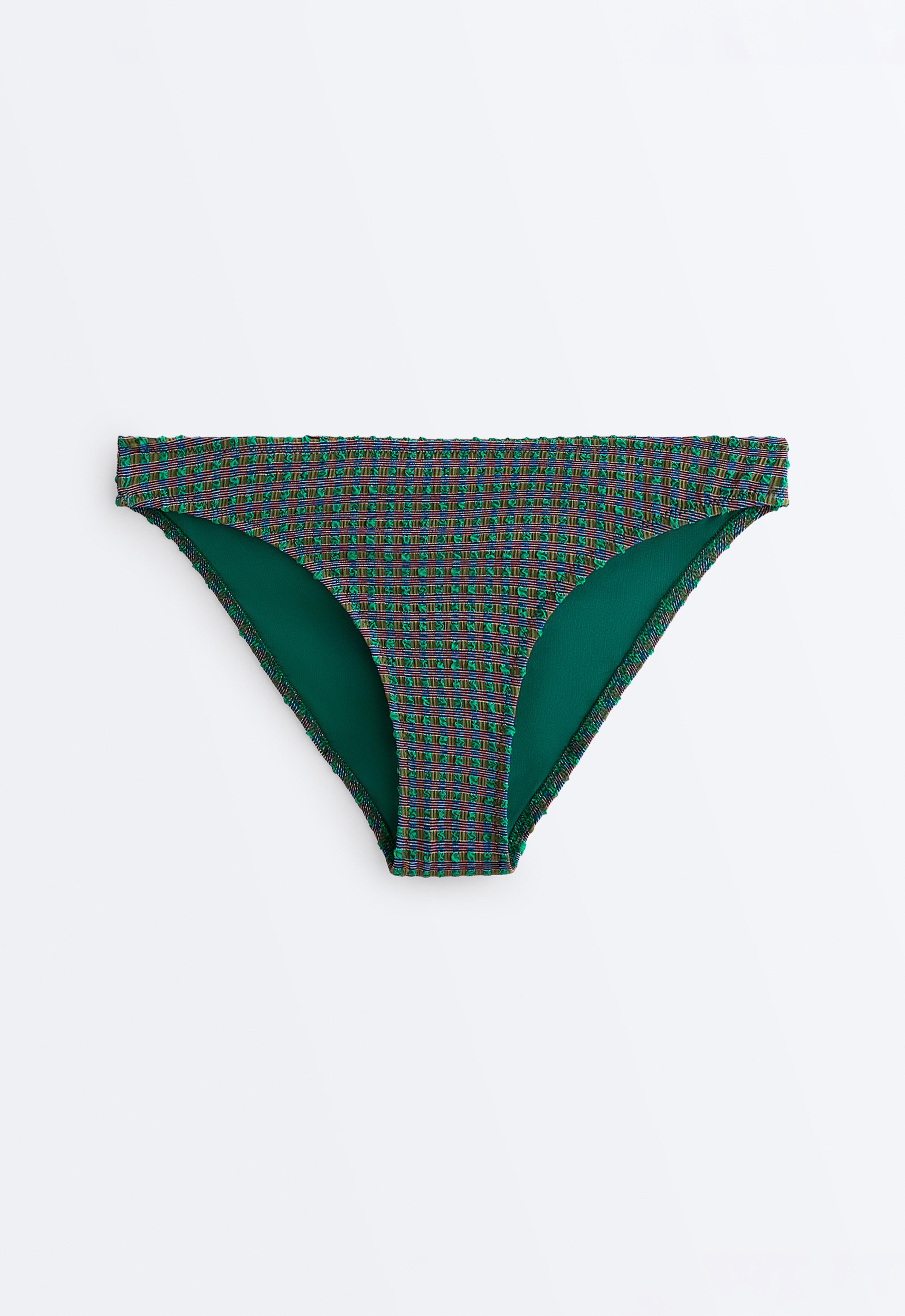 Gingham classic bikini briefs — SEA GREEN