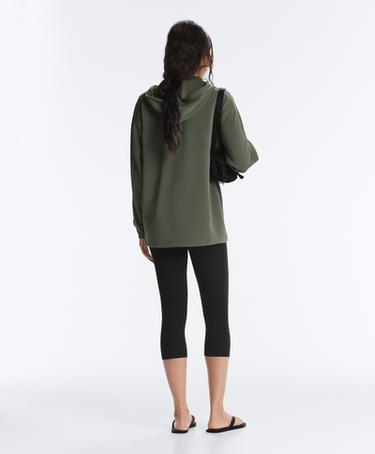 Long jacket with rib details and soft-touch modal — KHAKI 6