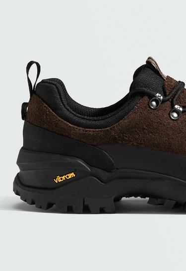 Freetime split-leather trainers — BROWN 6