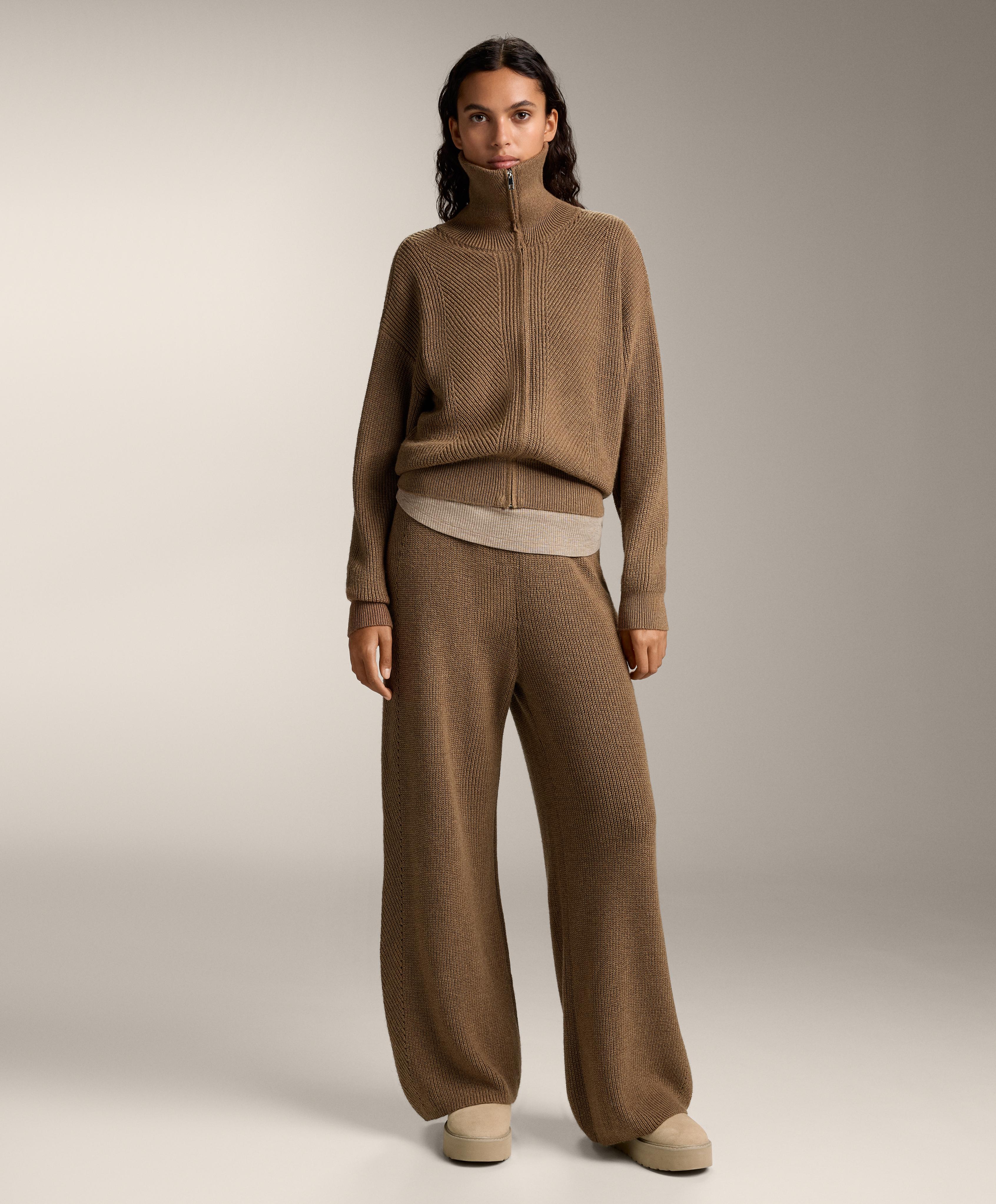 Total Look Strick, gerade geschnitten, Karamell - Sale