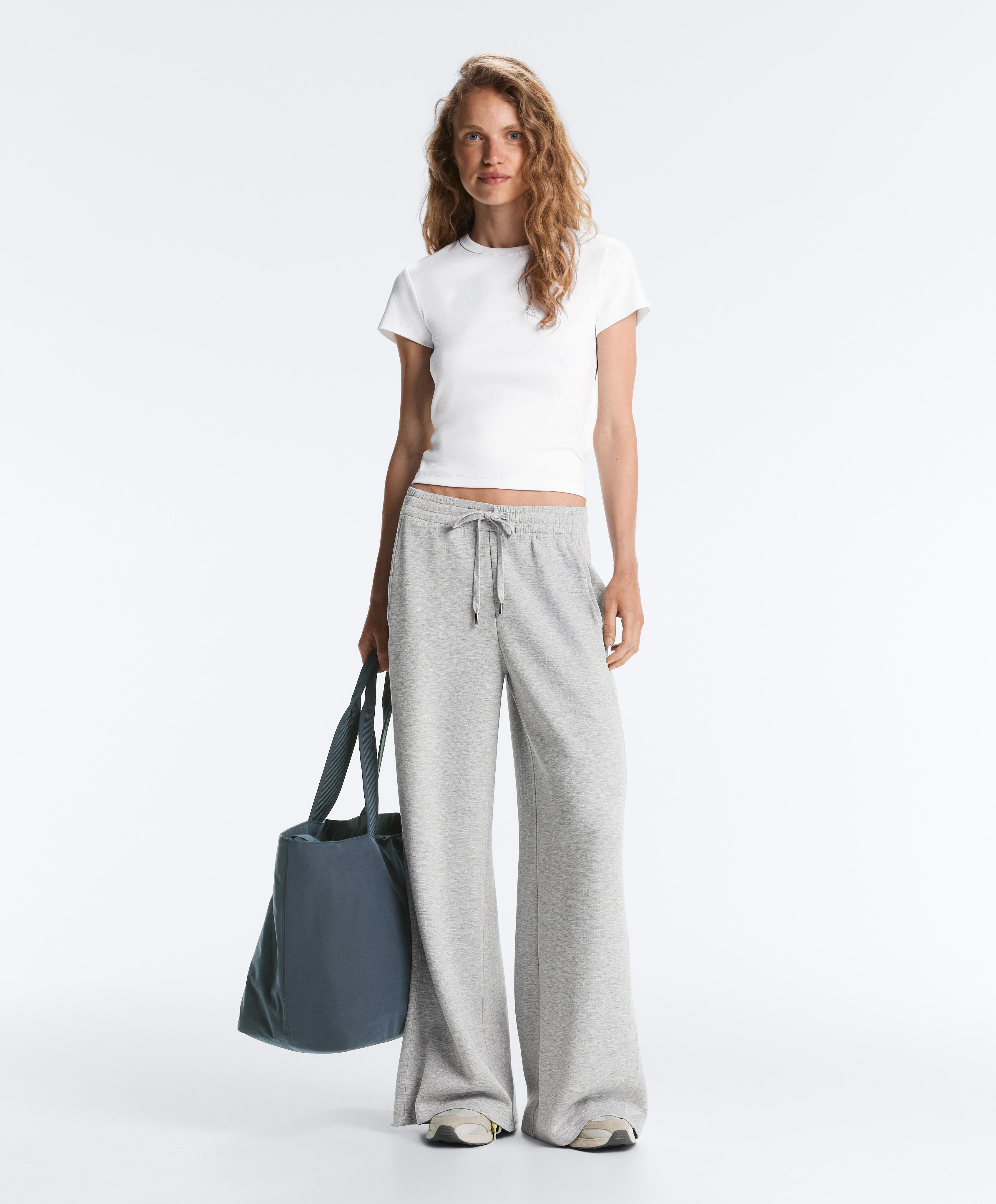 تيشيرت مضلع ضيق من مزيج القطن