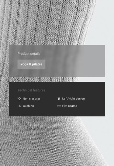 Classic yoga and Pilates cotton blend loose-ribbed socks — MID-GREY MELANGE 2