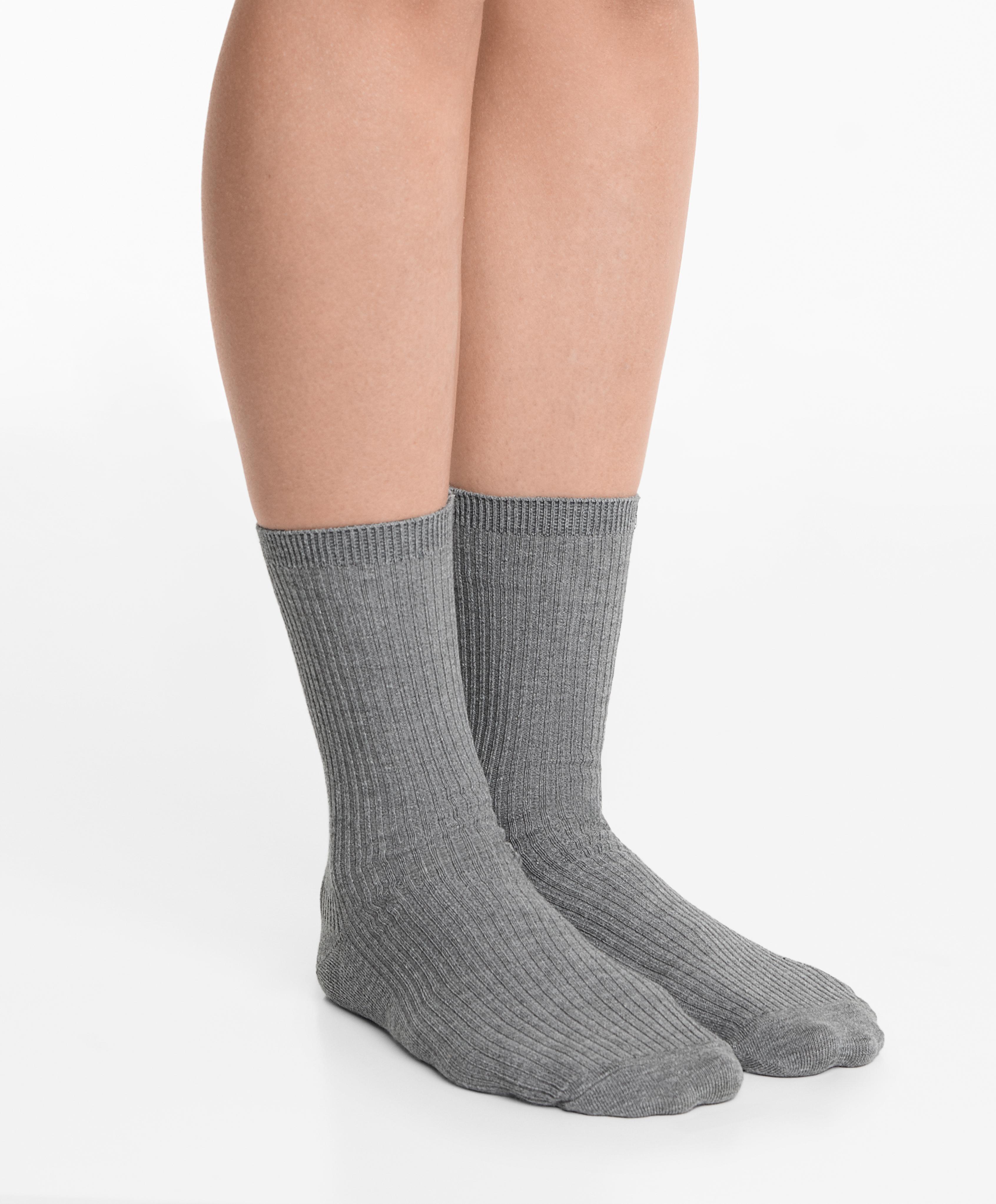 5 pairs of cotton blend classic socks — DARK GREY