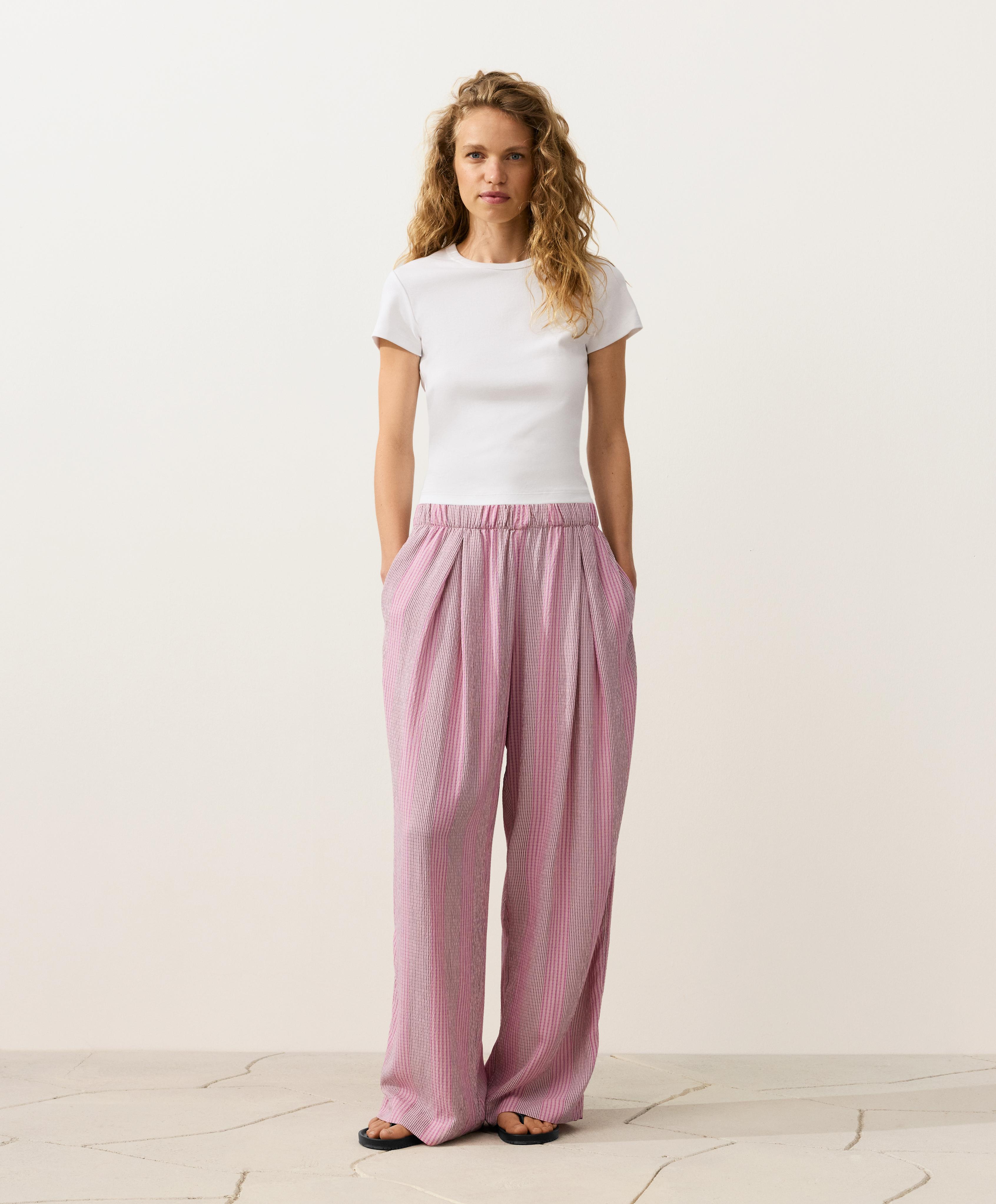 Pantalón recto rayas