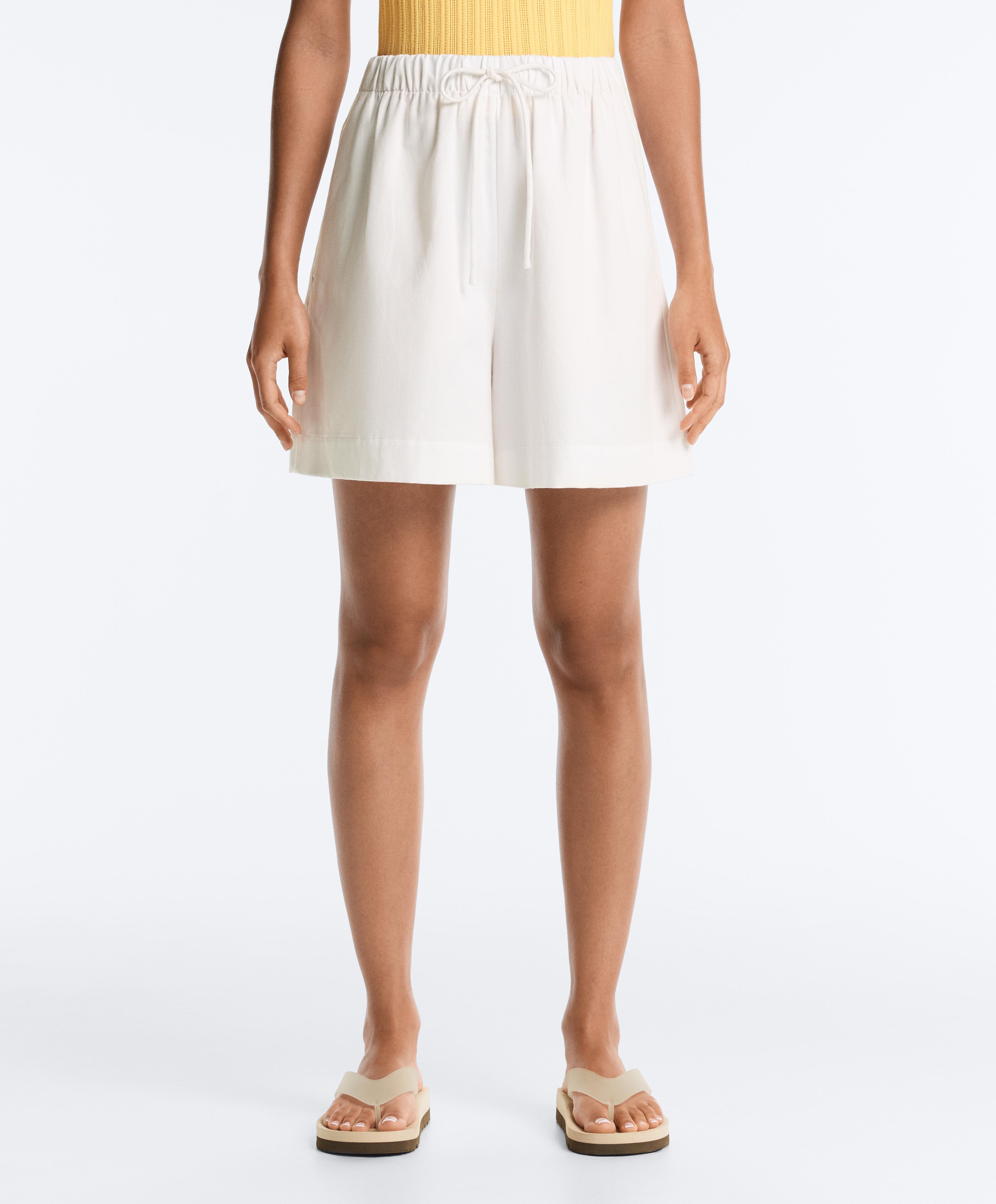 Cotton blend shorts — WHITE