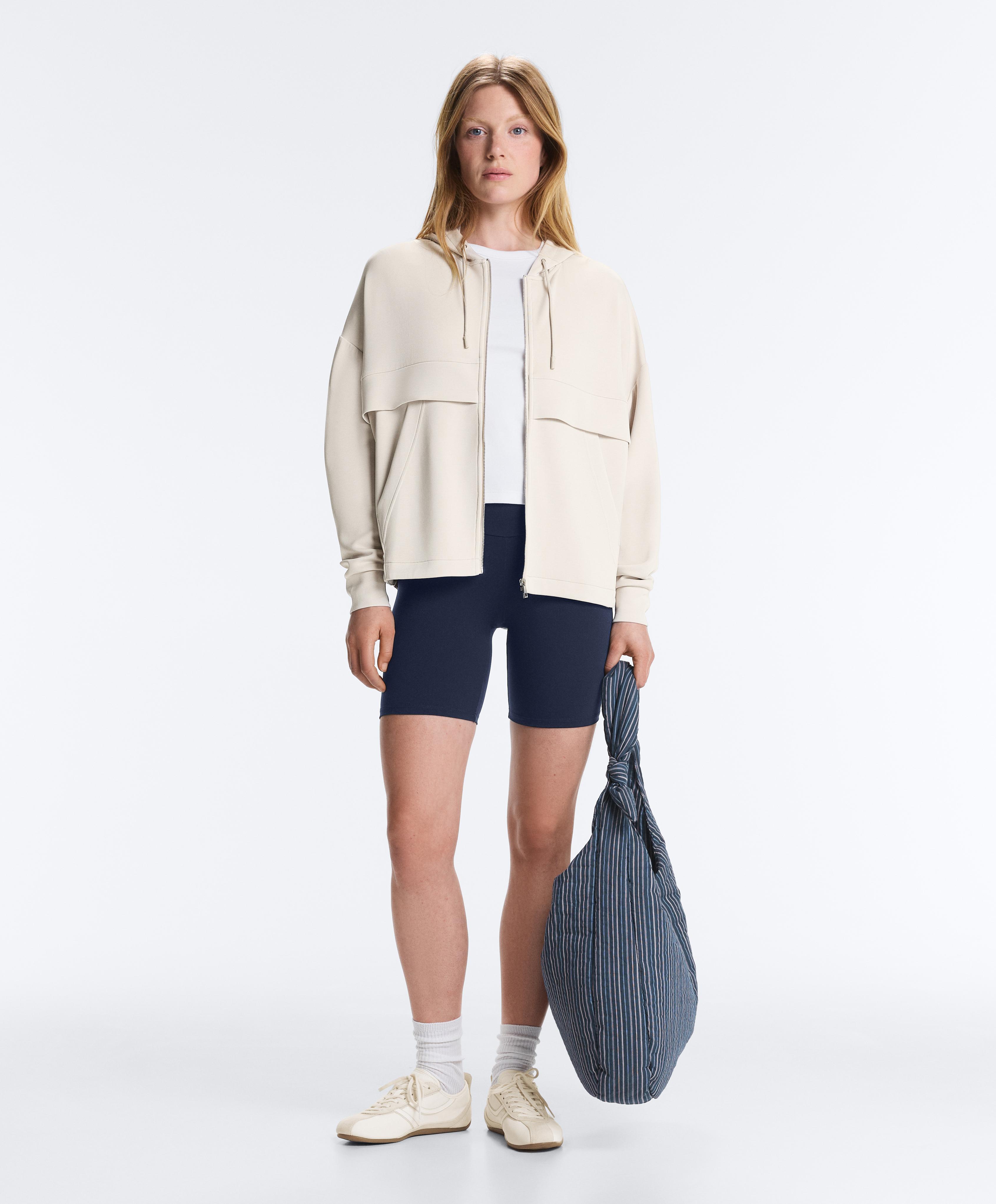 Soft-touch jacket with modal — PALE MINK