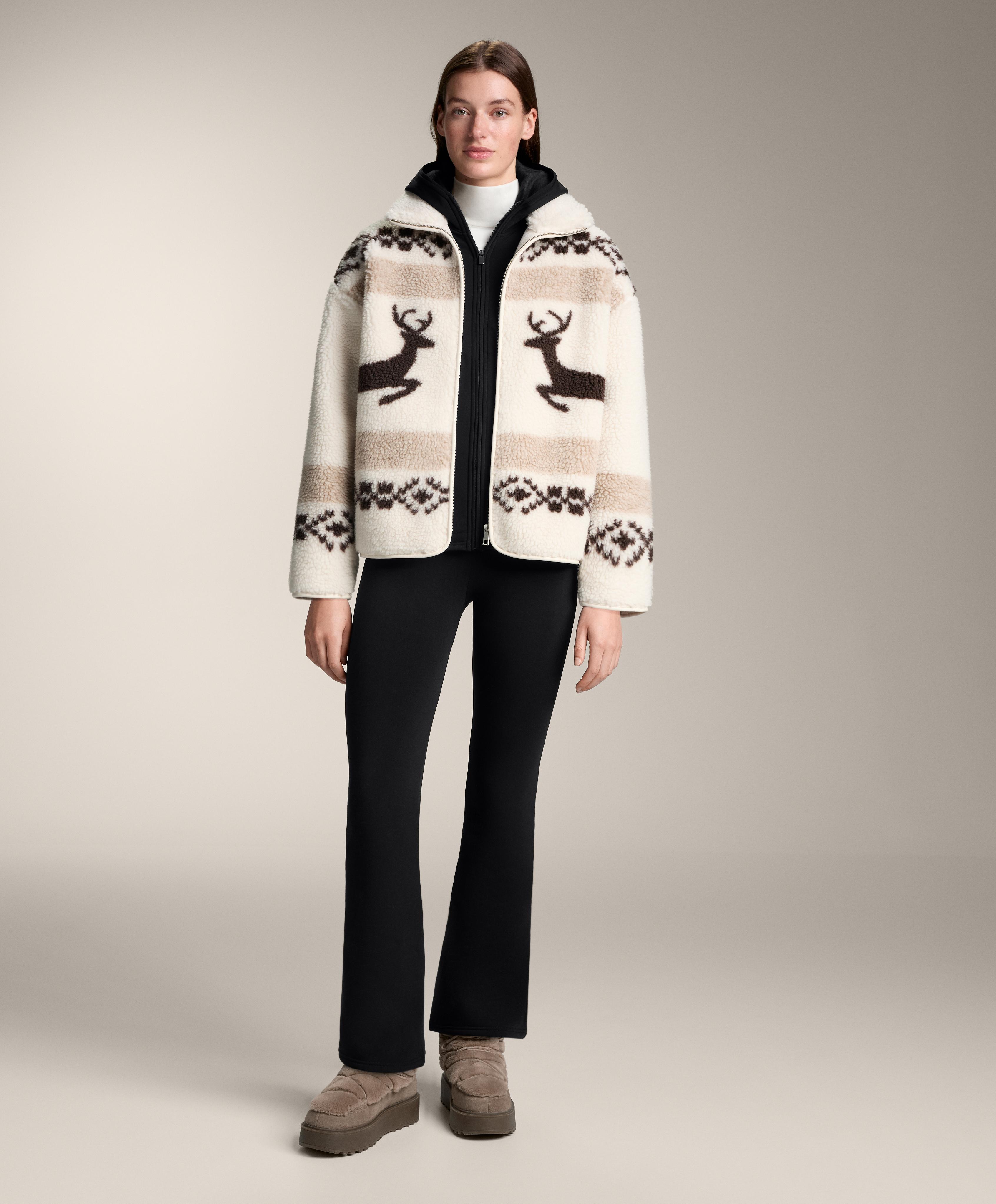 High-neck deer faux-shearling jacket. - Sale High-neck deer faux-shearling jacket. - Sale