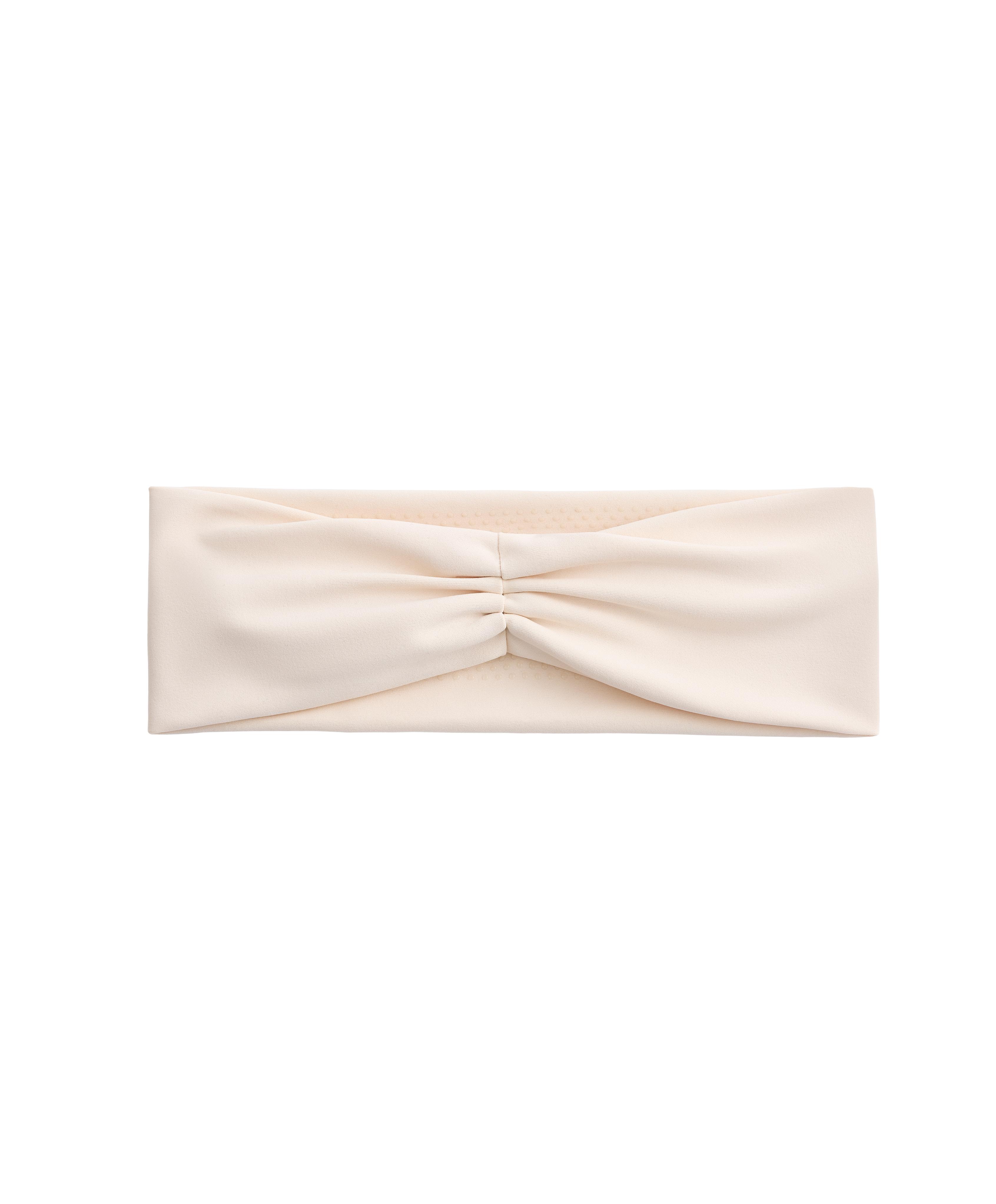 Ruched sports headband — CREAM