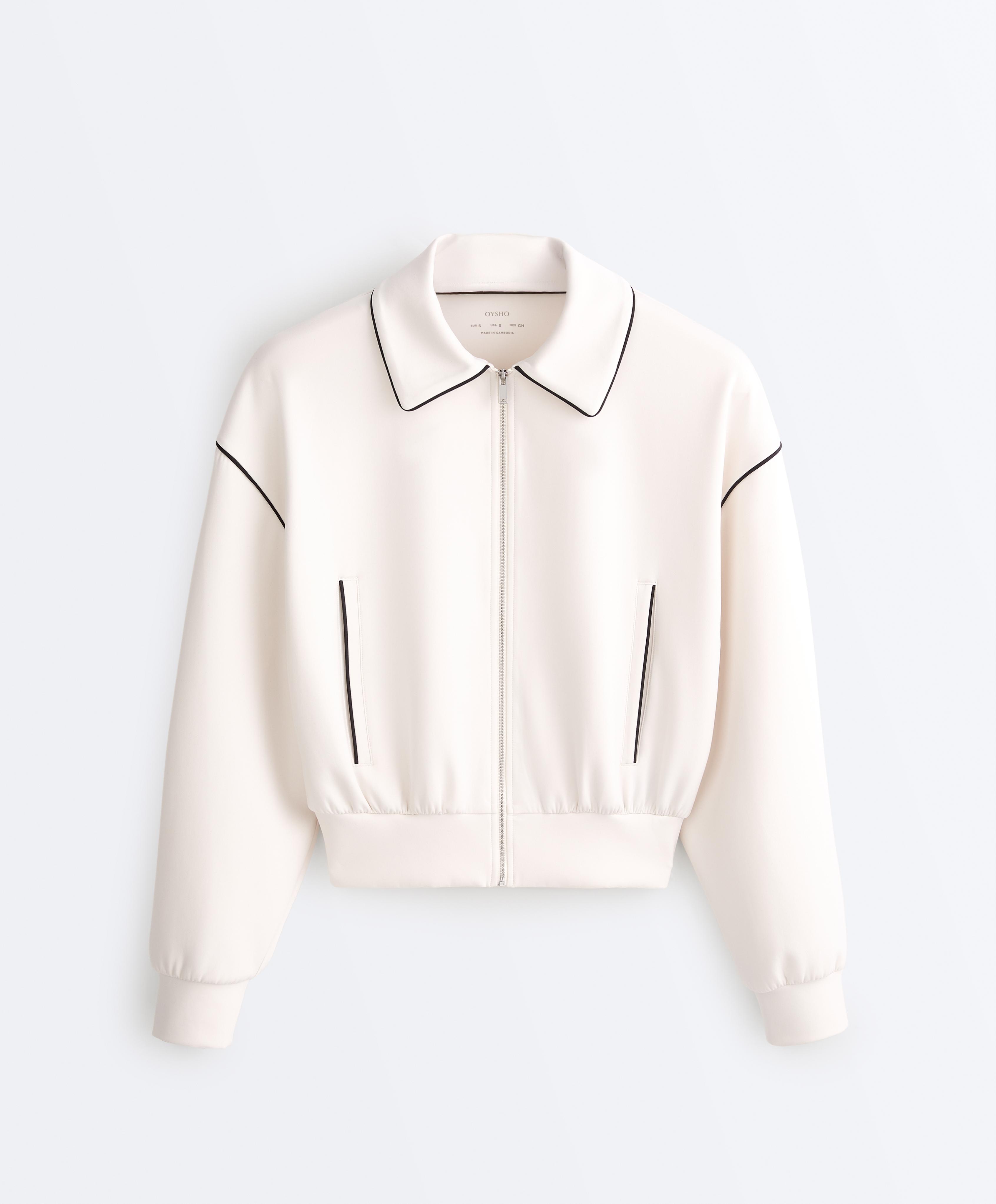 Neoprene-effect piping jacket | OYSHO United Kingdom