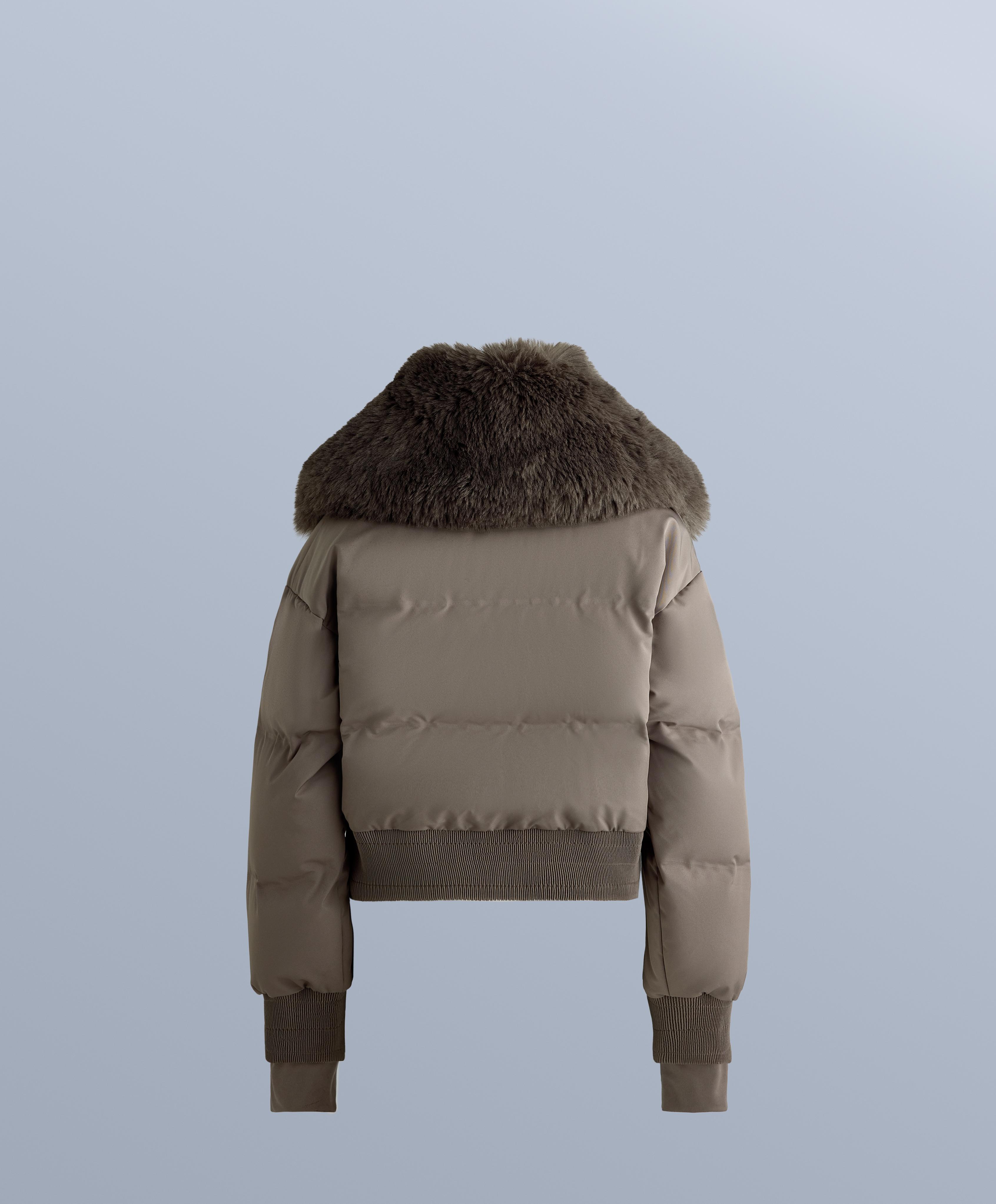 MINARDI PIUME SKI water-resistant 80% down and 20% feather jacket — DARK TAUPE