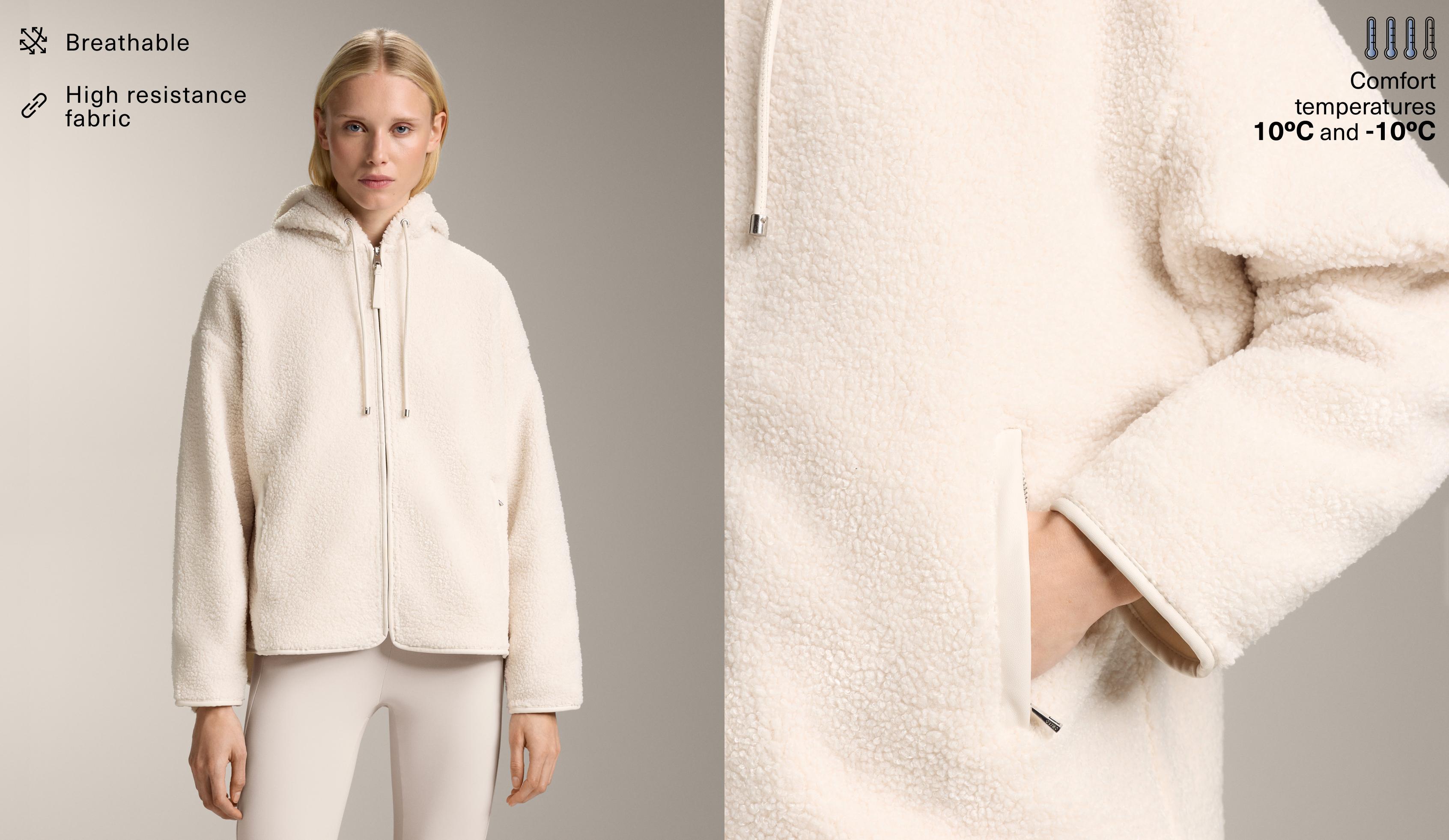 Kapuzenjacke aus Lammfellimitat - Sale Kapuzenjacke aus Lammfellimitat - Sale