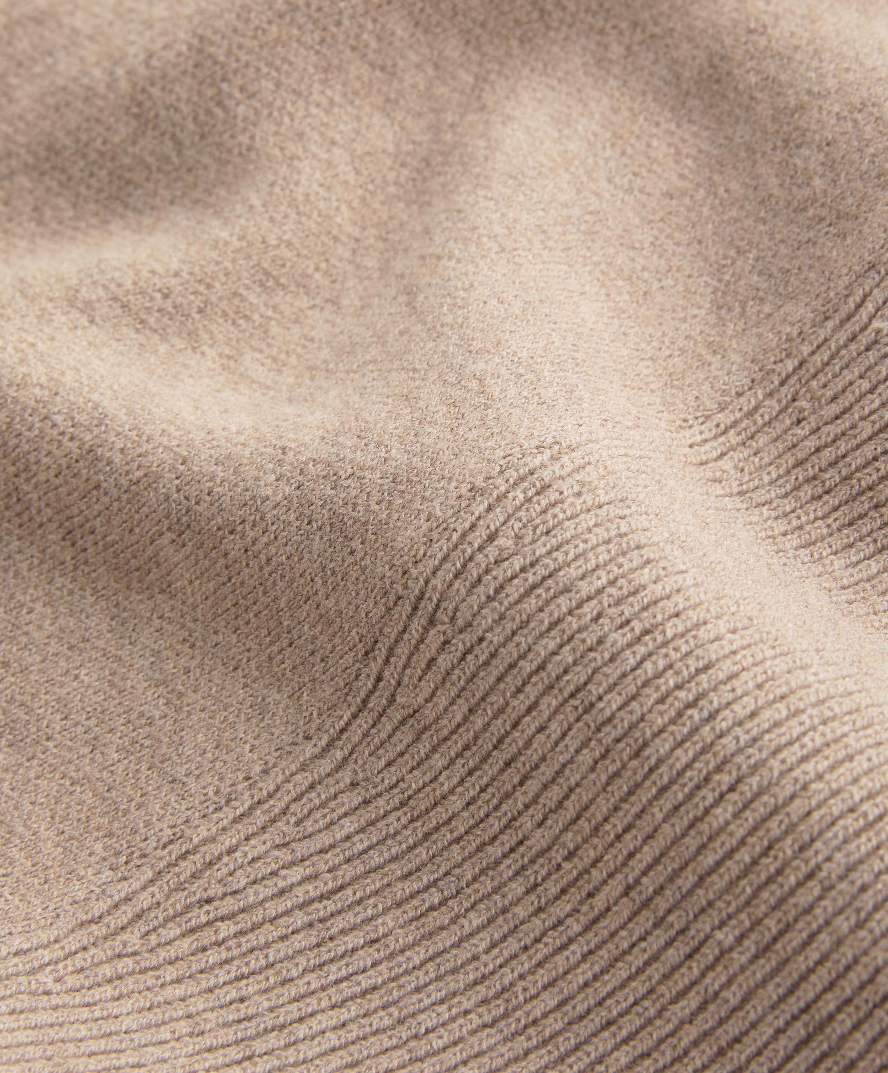 Rib collar knit jacket — SOFT MINK