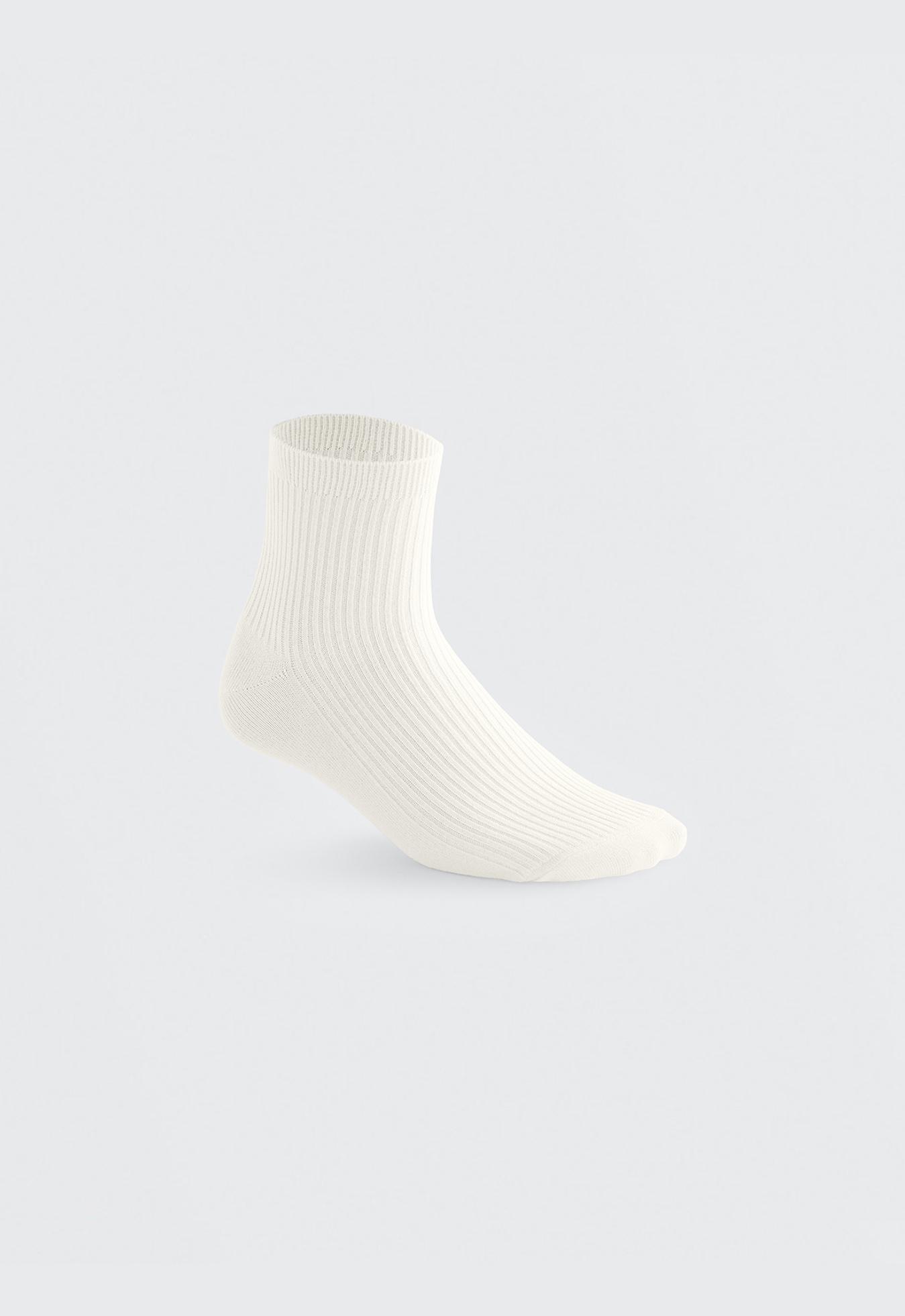 5 pairs of cotton blend quarter socks — PALE ECRU