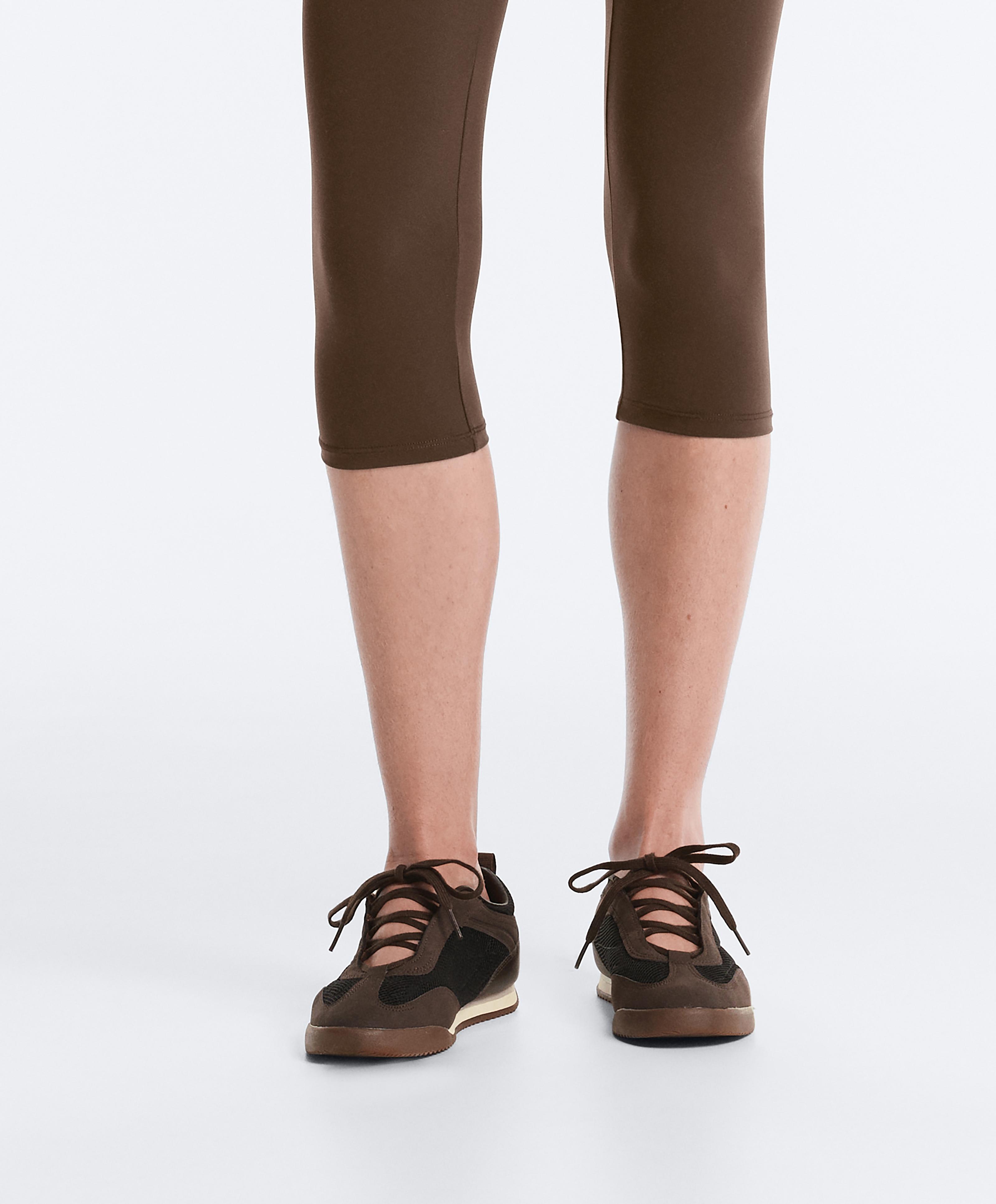 Mixed-material mesh trainers — CHOCOLATE
