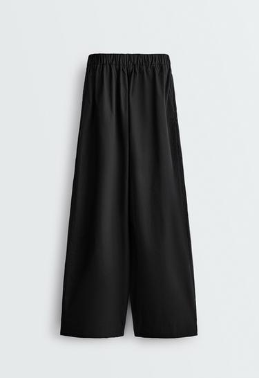 100% cotton tapered trousers — BLACK 5