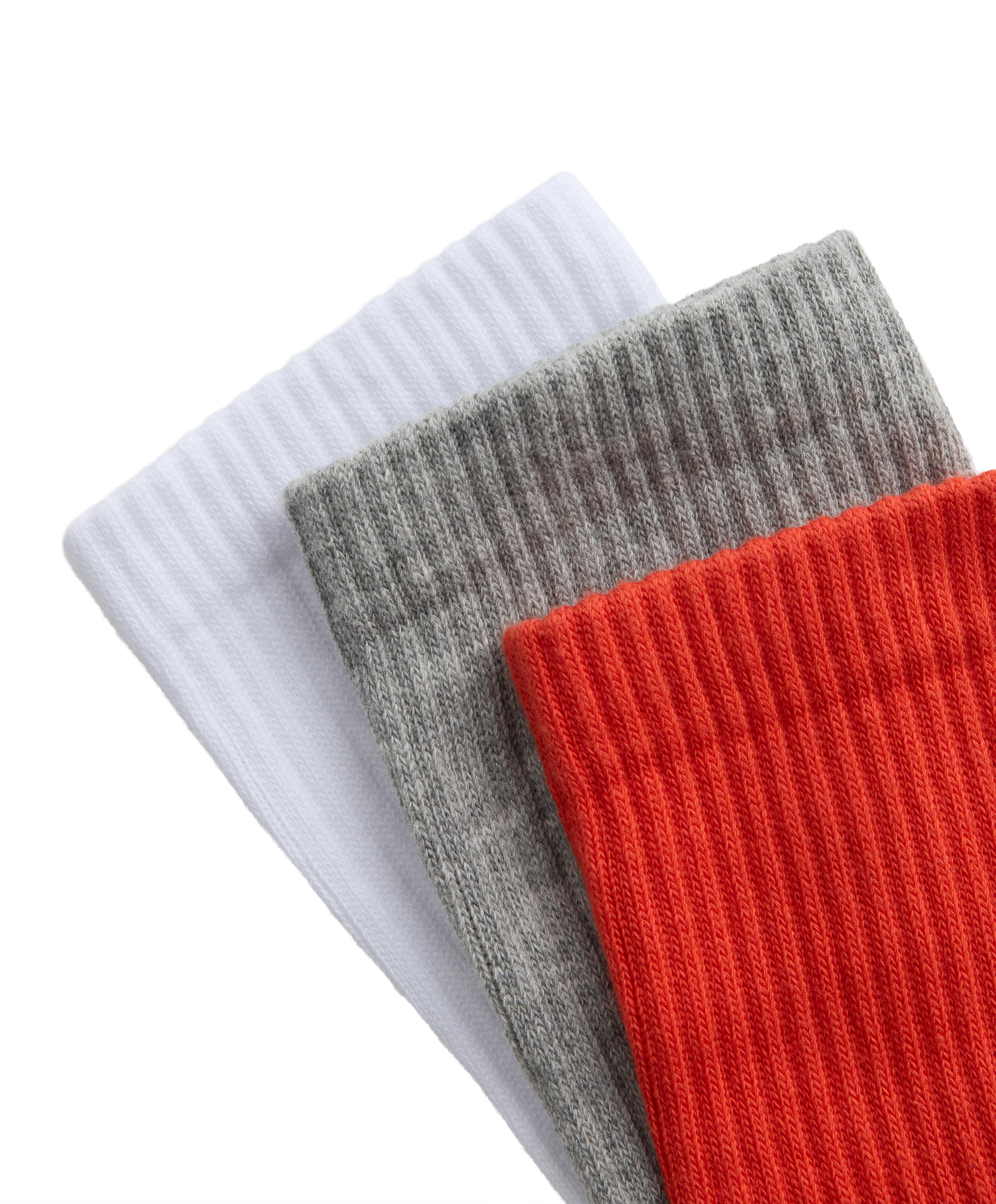 3 pairs of cotton blend classic socks — BRIGHT ORANGE