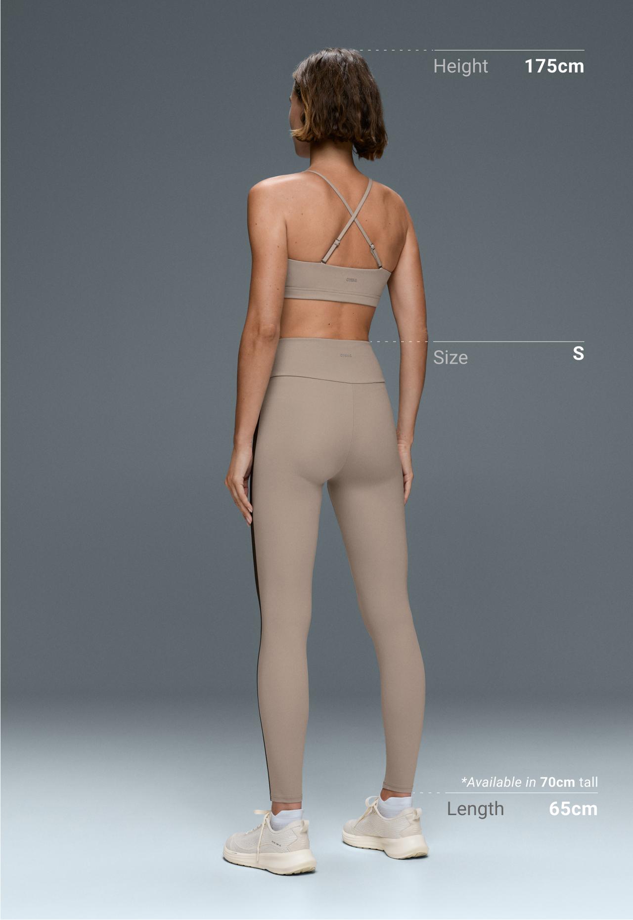 Comfortlux high-rise ankle-length leggings with contrast detail — LIGHT STONE