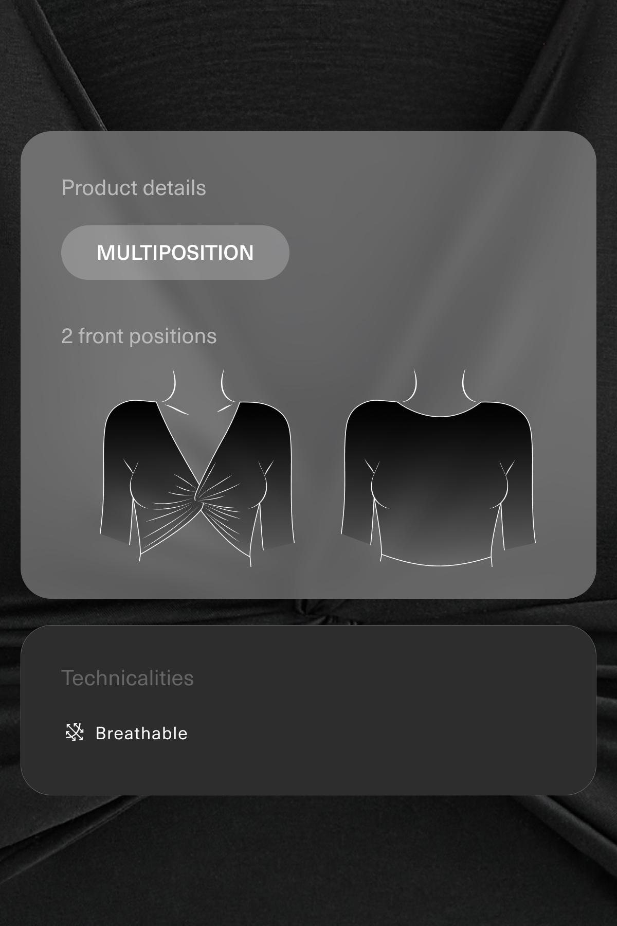 Multi-position long sleeve knotted lyocell blend T-shirt — BLACK
