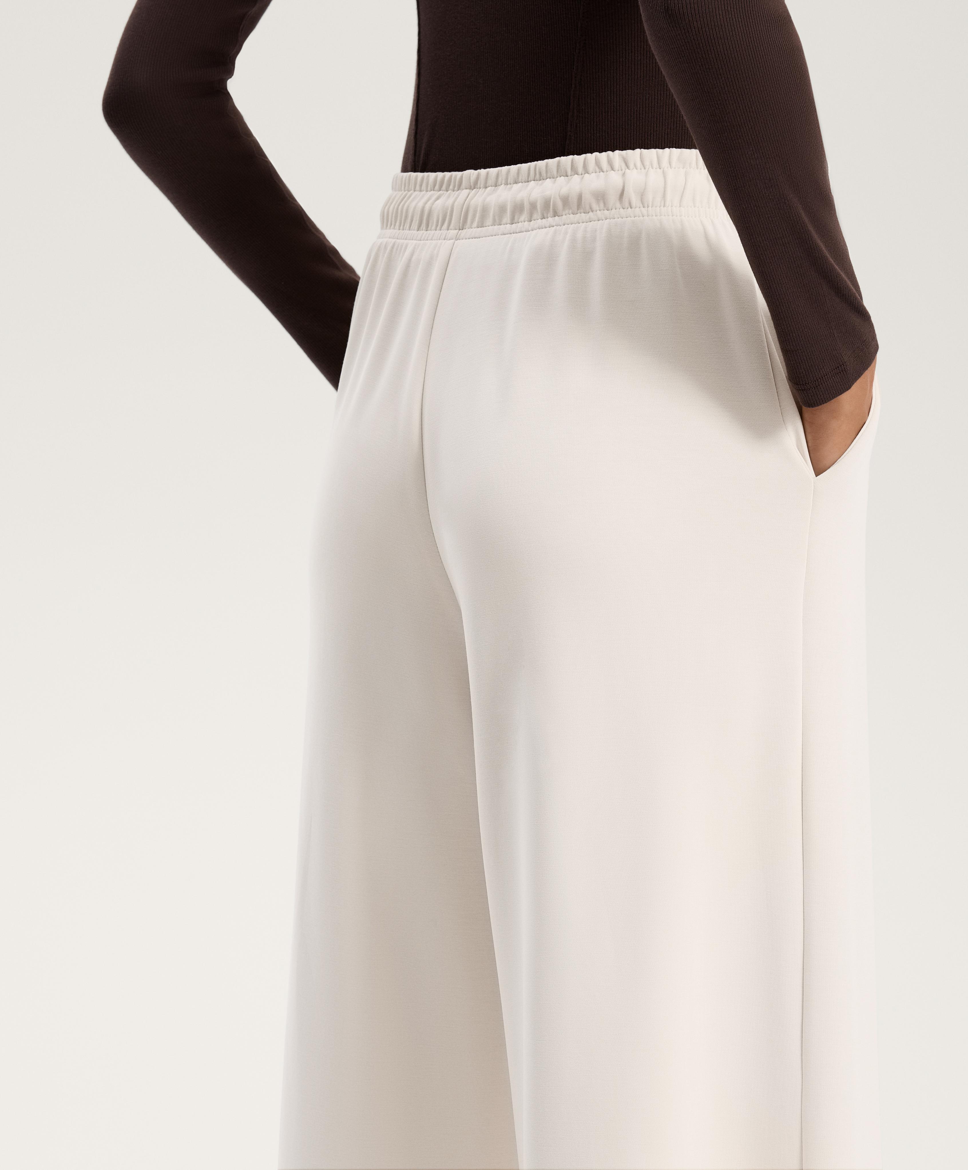 Soft-touch wide-leg crop trousers with modal - Sale