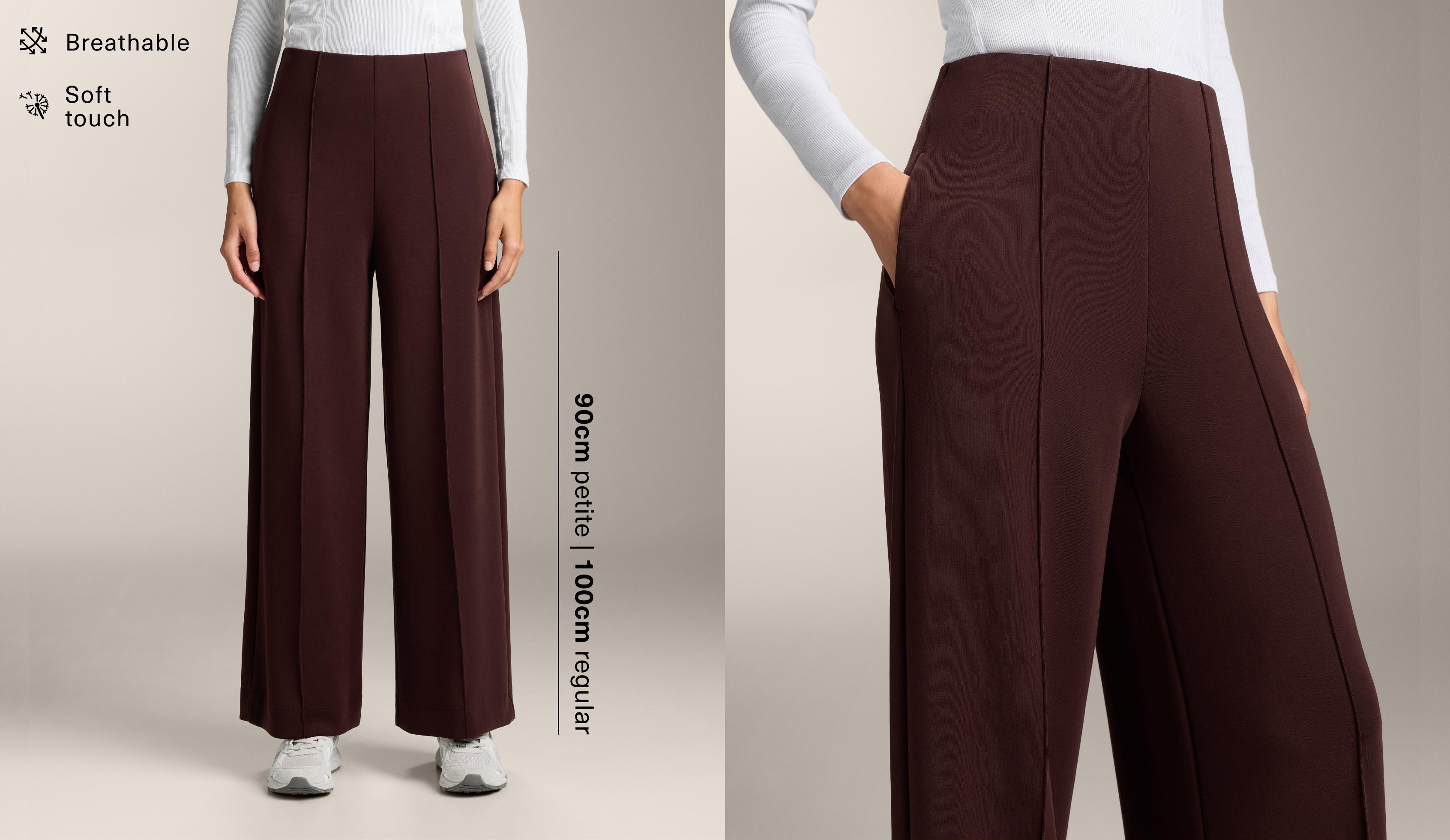 Pantalon droit à nervures en modal au toucher doux