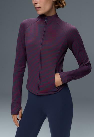Striped technical jacket — NAVY BLUE 4