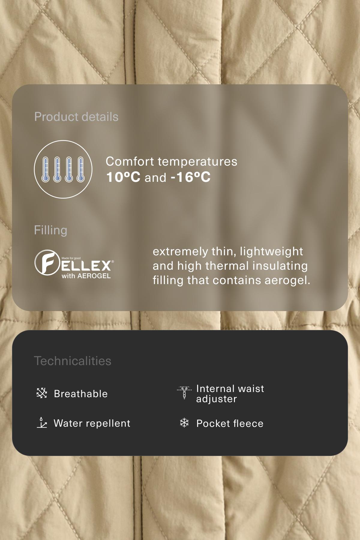 FELLEX® AEROGEL padded jacket — GREEN BEIGE