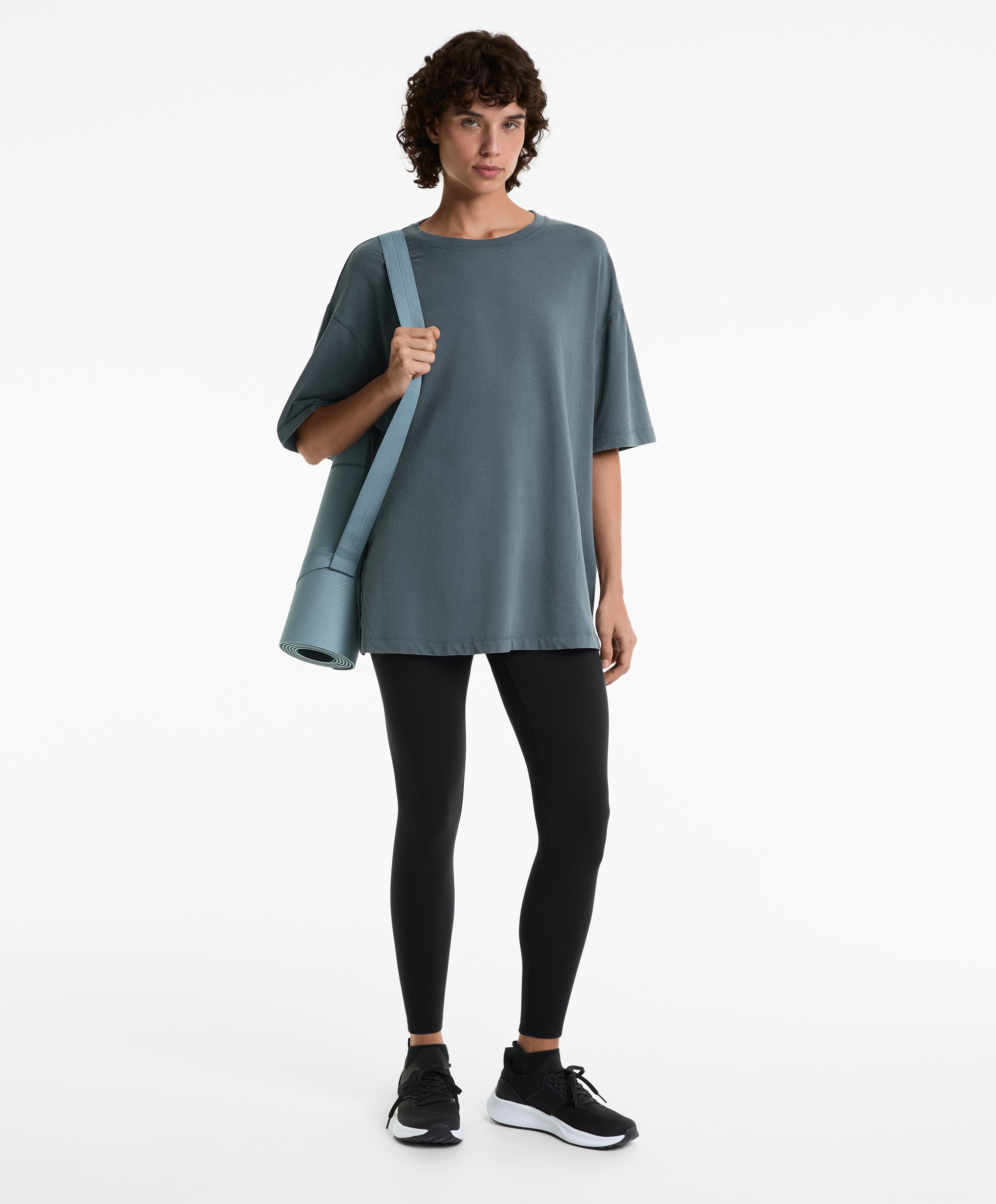 Boxy short-sleeve cotton blend T-shirt