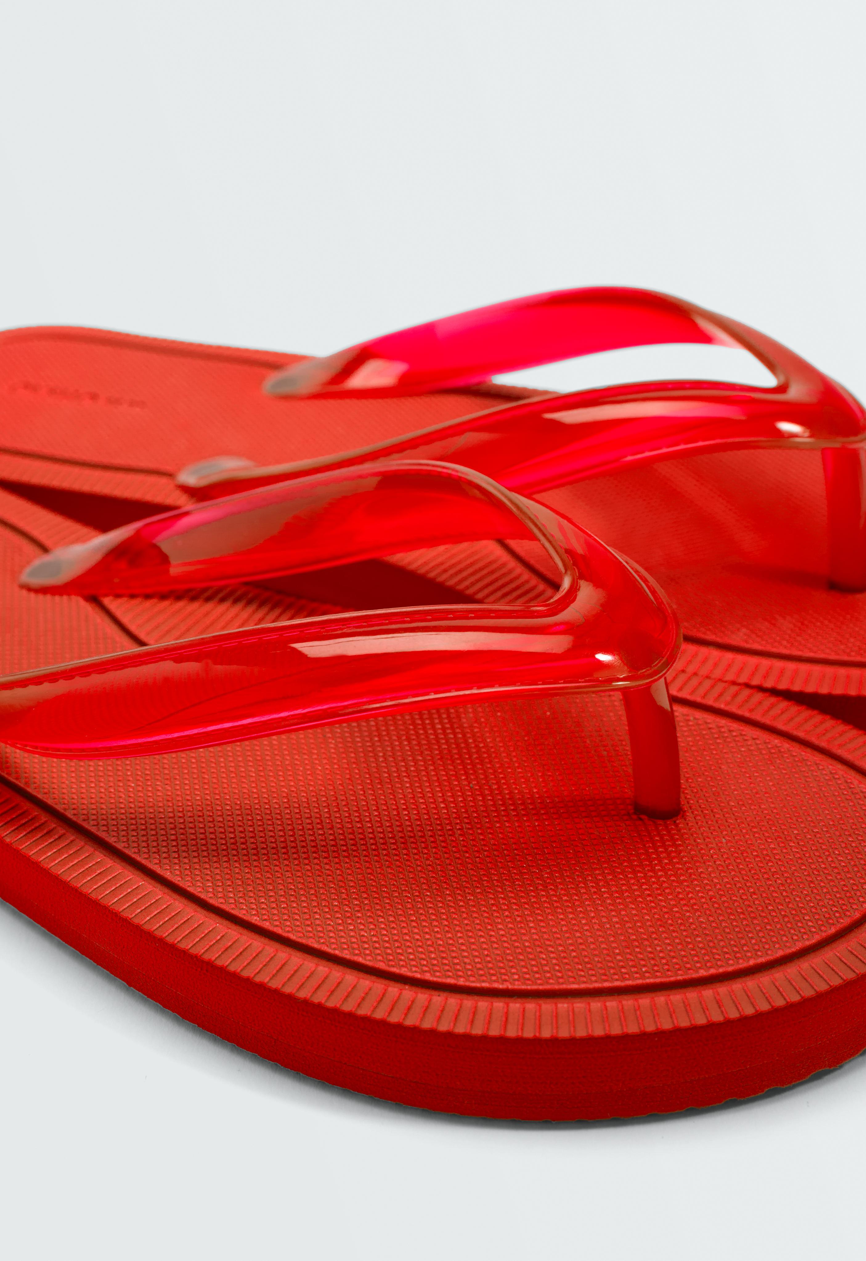 Textured beach sandals — RED