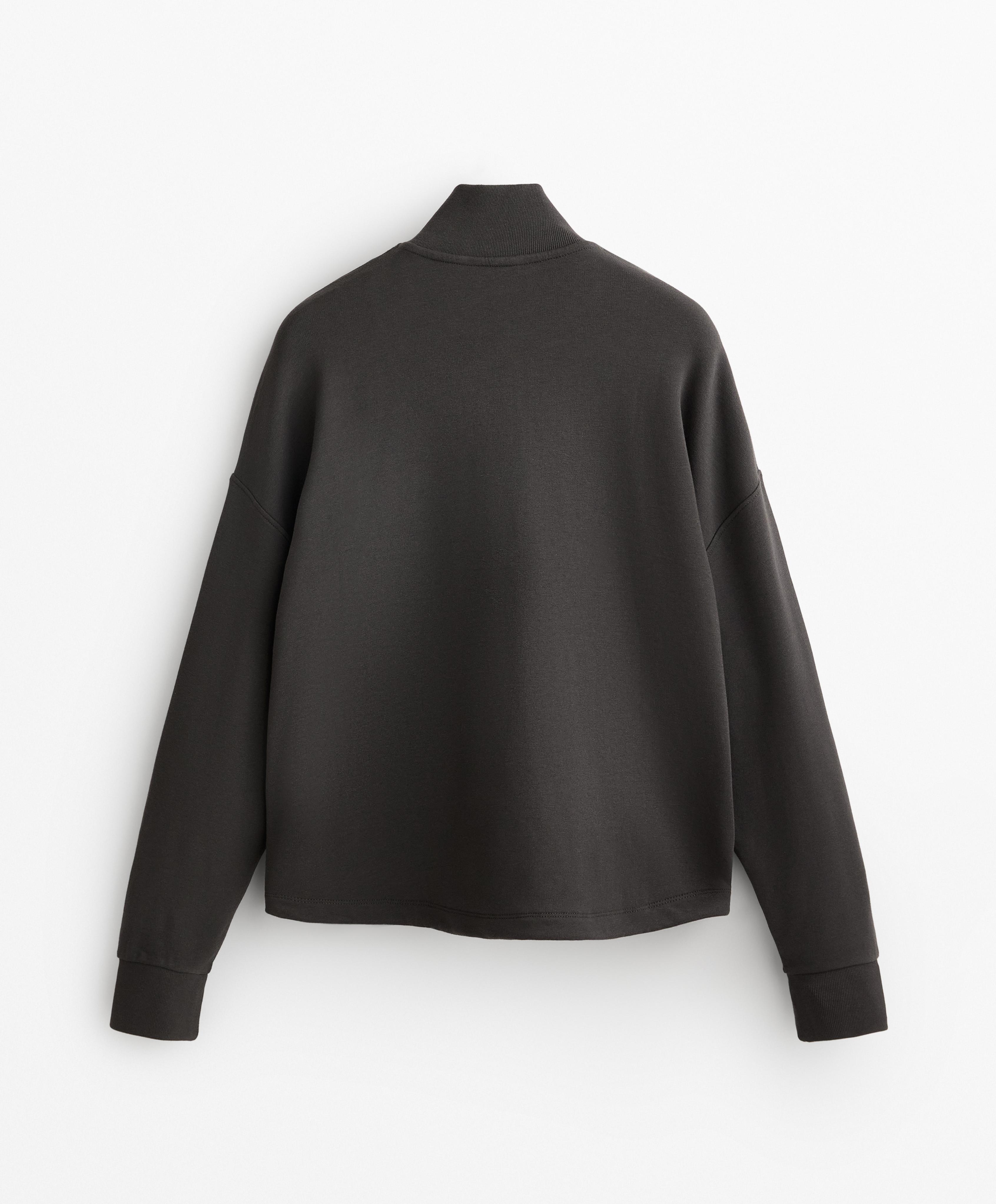 High-neck sweatshirt with cotton and modal