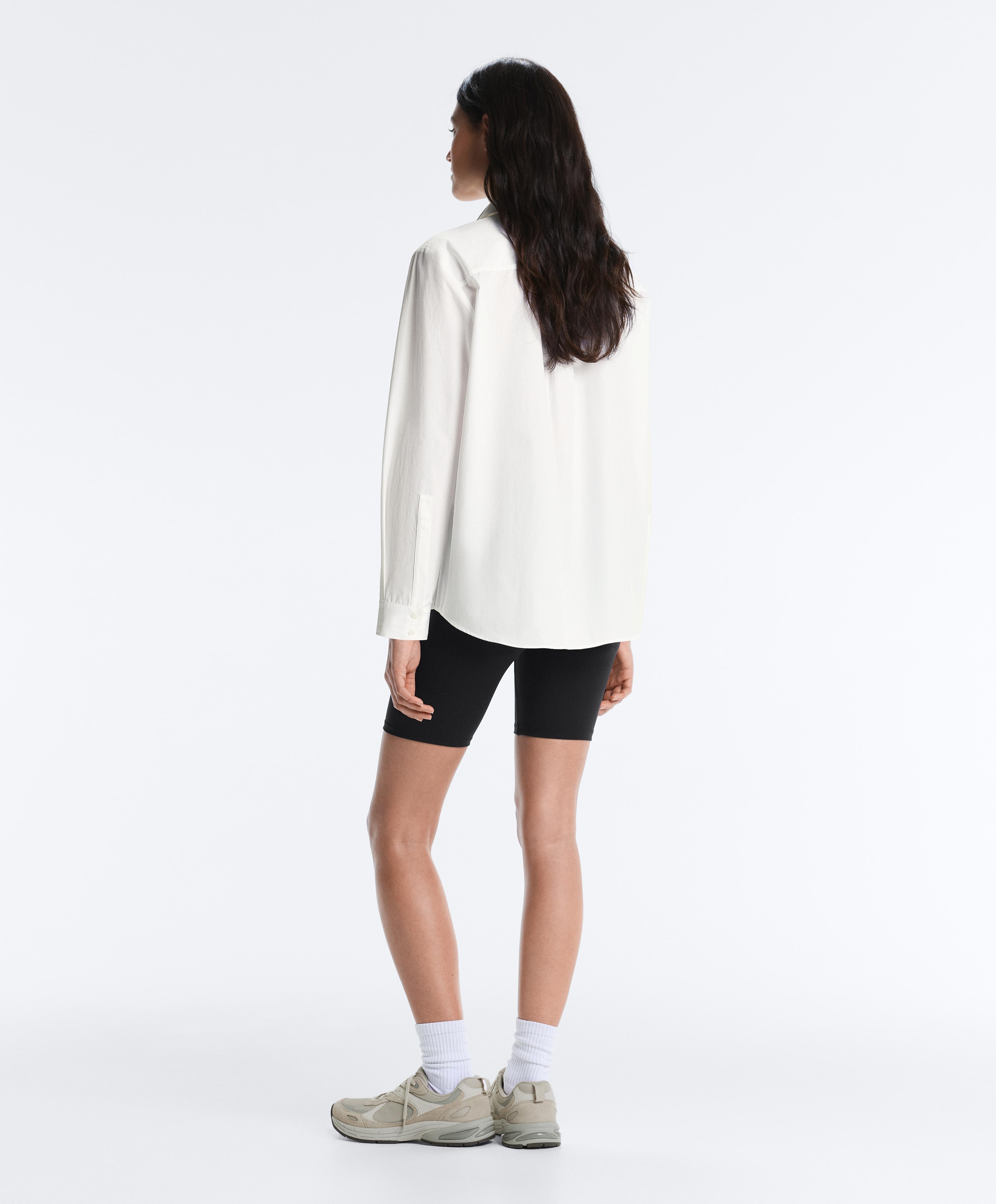100% cotton long-sleeved shirt — WHITE