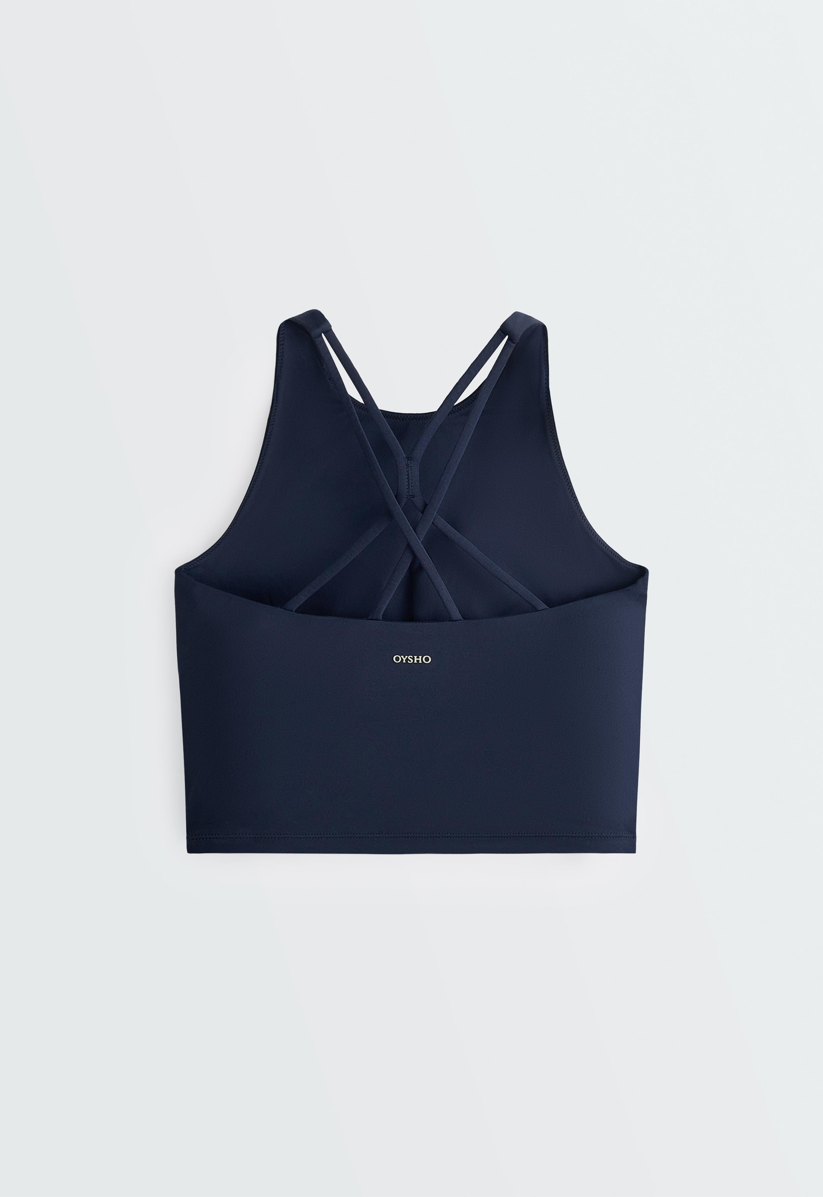Comfortlux strappy tank top with cups — NAVY BLUE