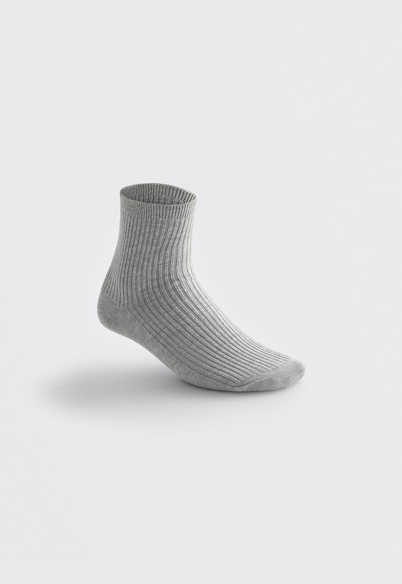 5 pairs of quarter socks with cotton — PALE GREY MELANGE