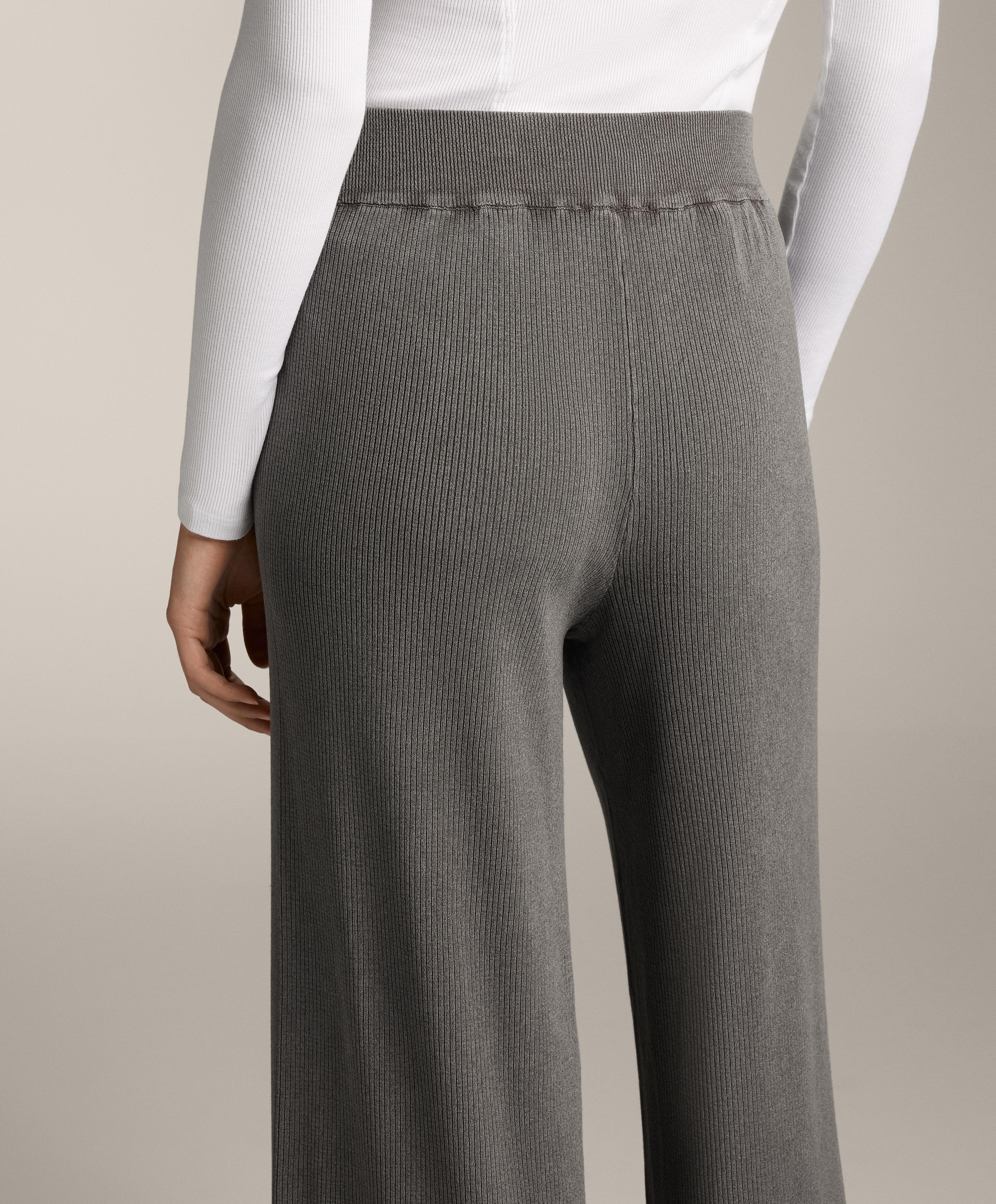 Washed knit straight leg trousers - Sale Washed knit straight leg trousers - Sale